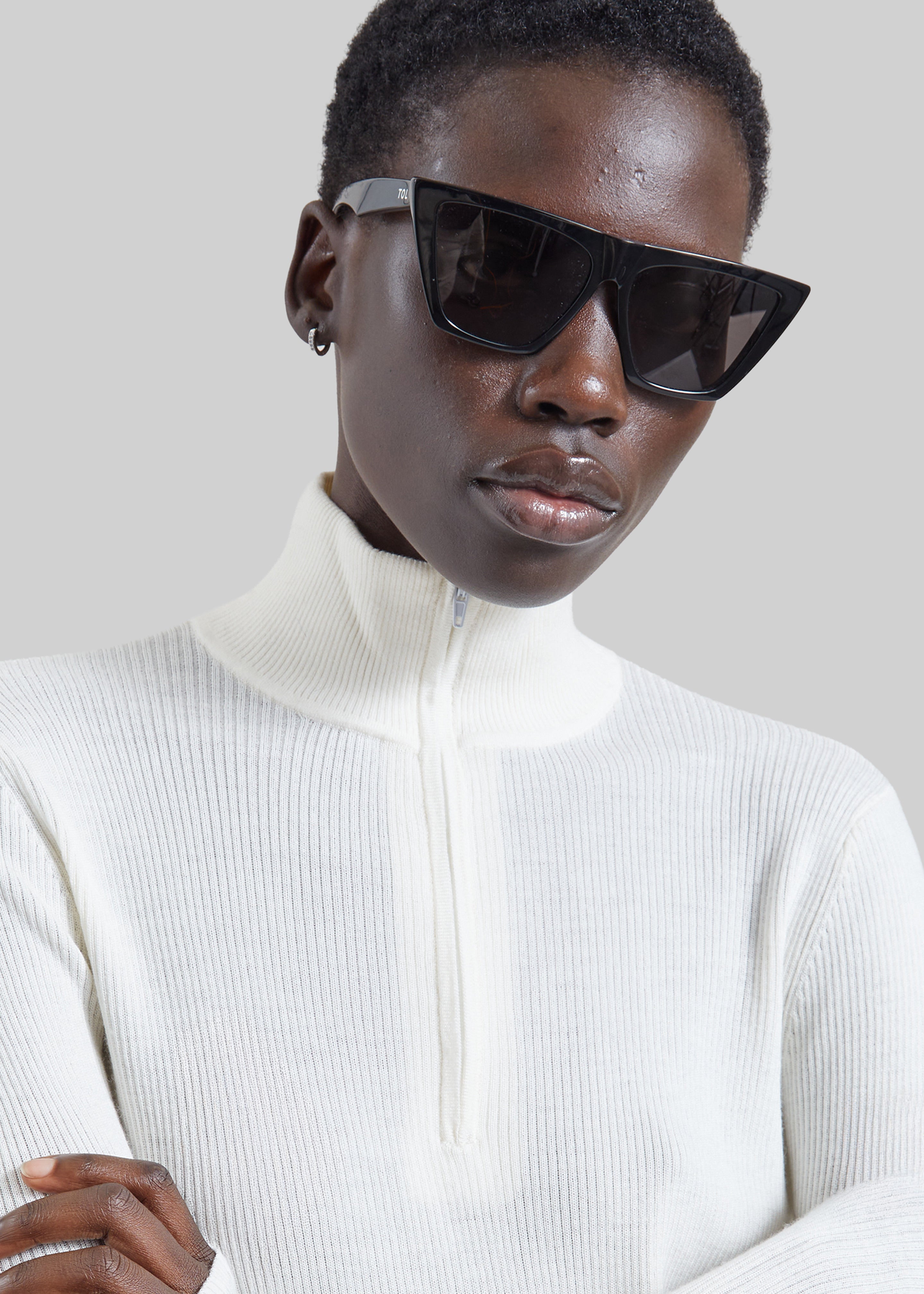 Sade Knit Zip Sweater - White - 3