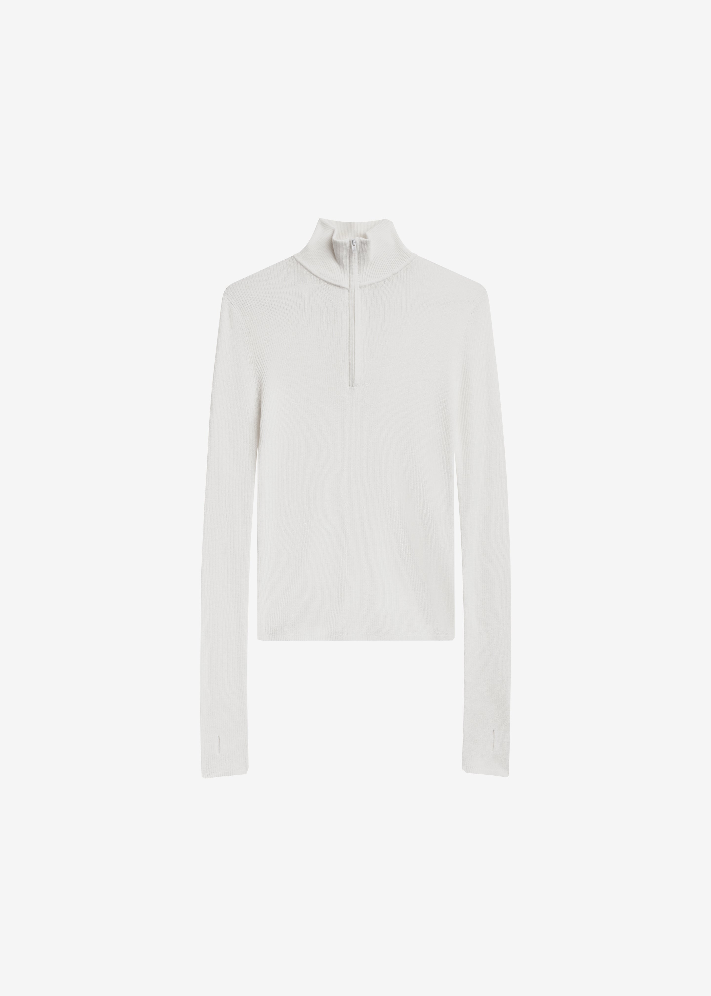 Sade Knit Zip Sweater - White - 7