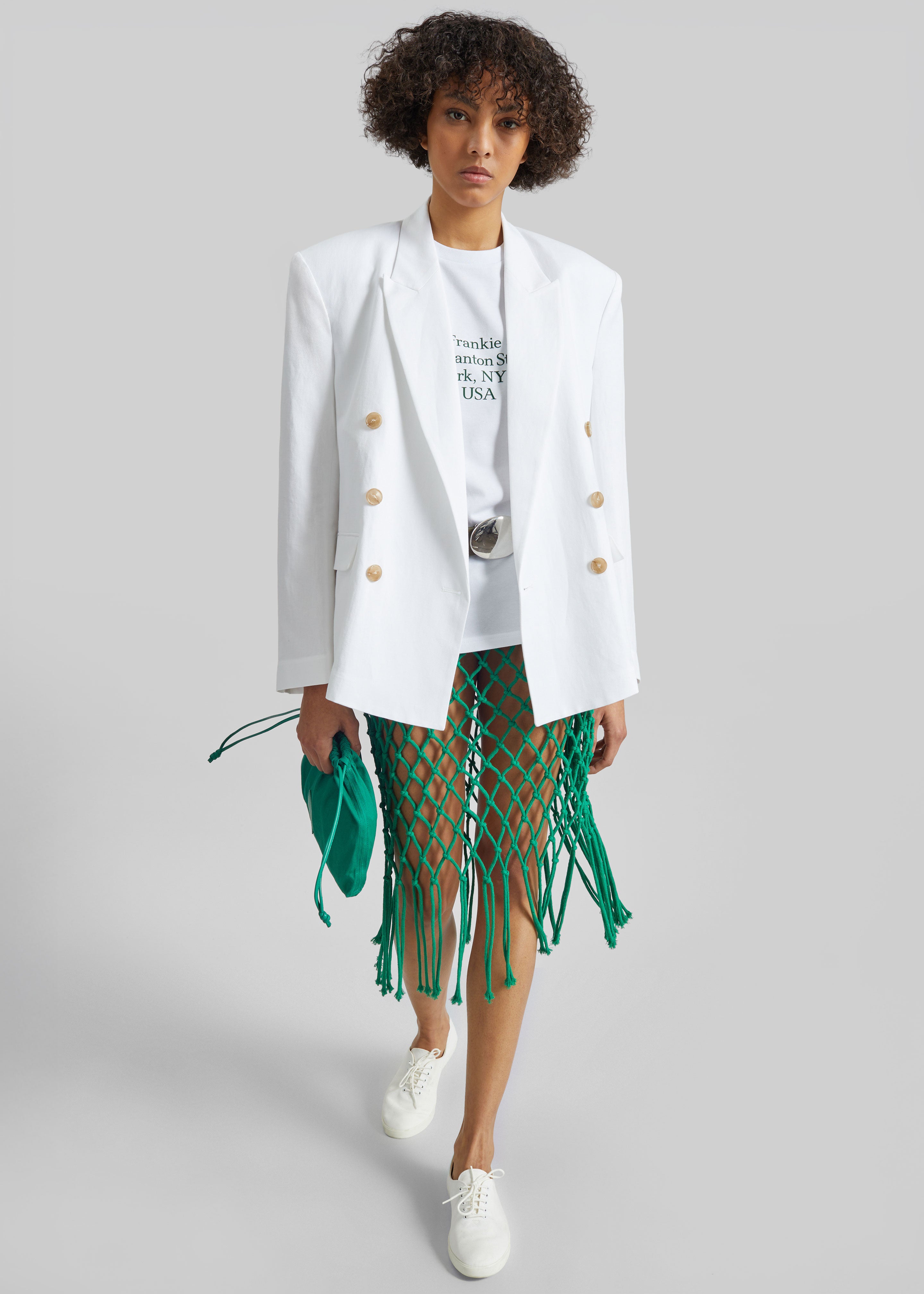 Salerno Linen Blazer - White - 6