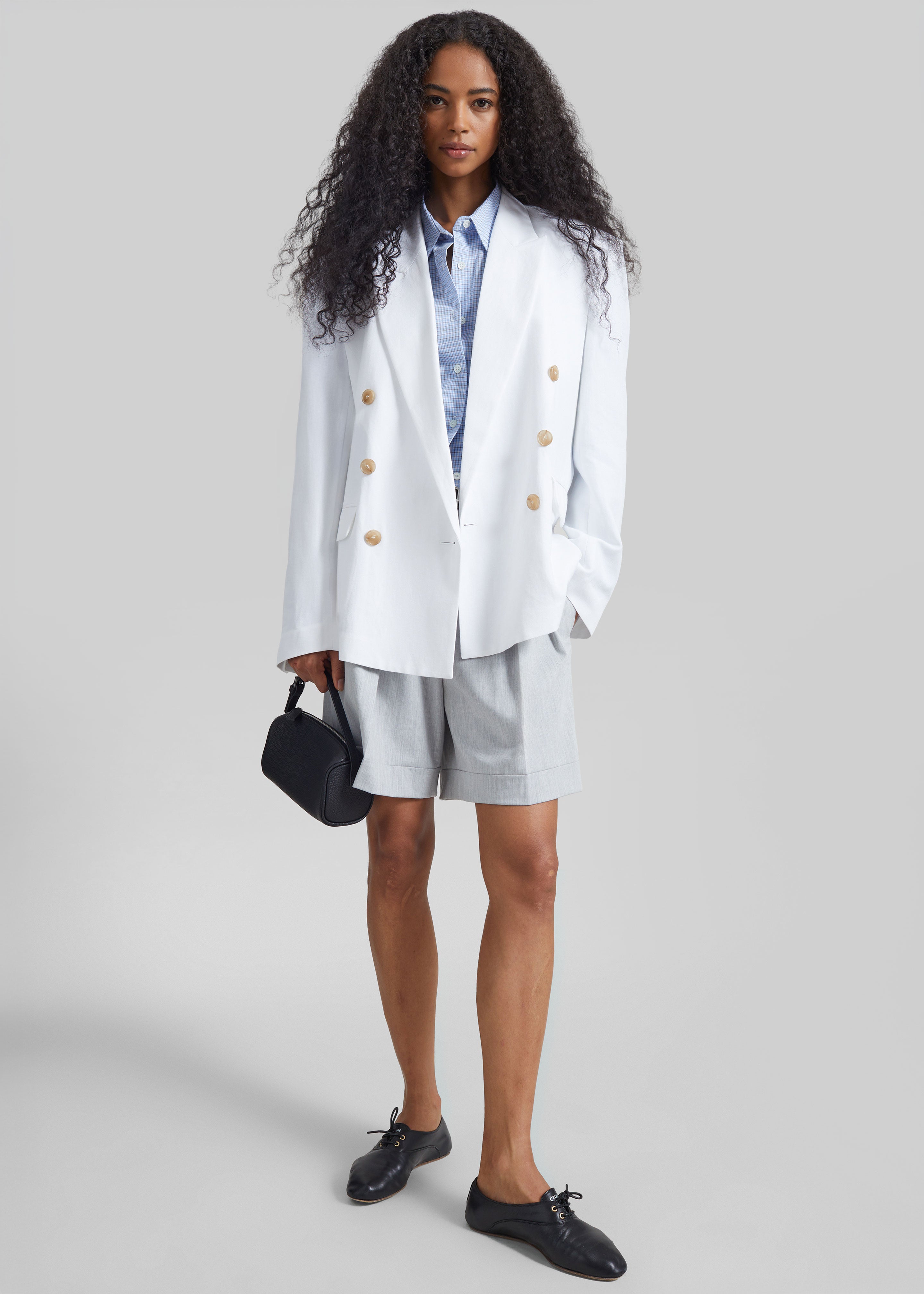 Salerno Linen Blazer - White - 2