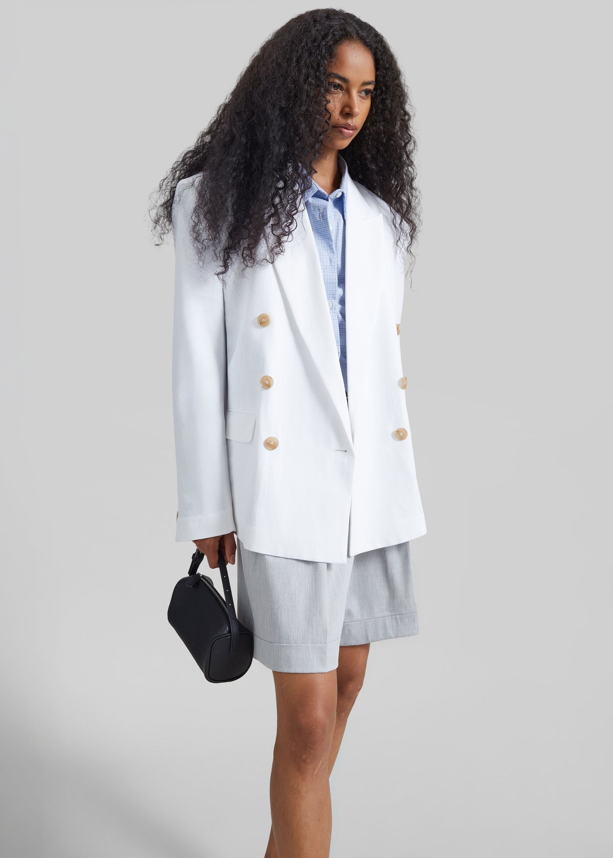 Salerno Linen Blazer - White - 5