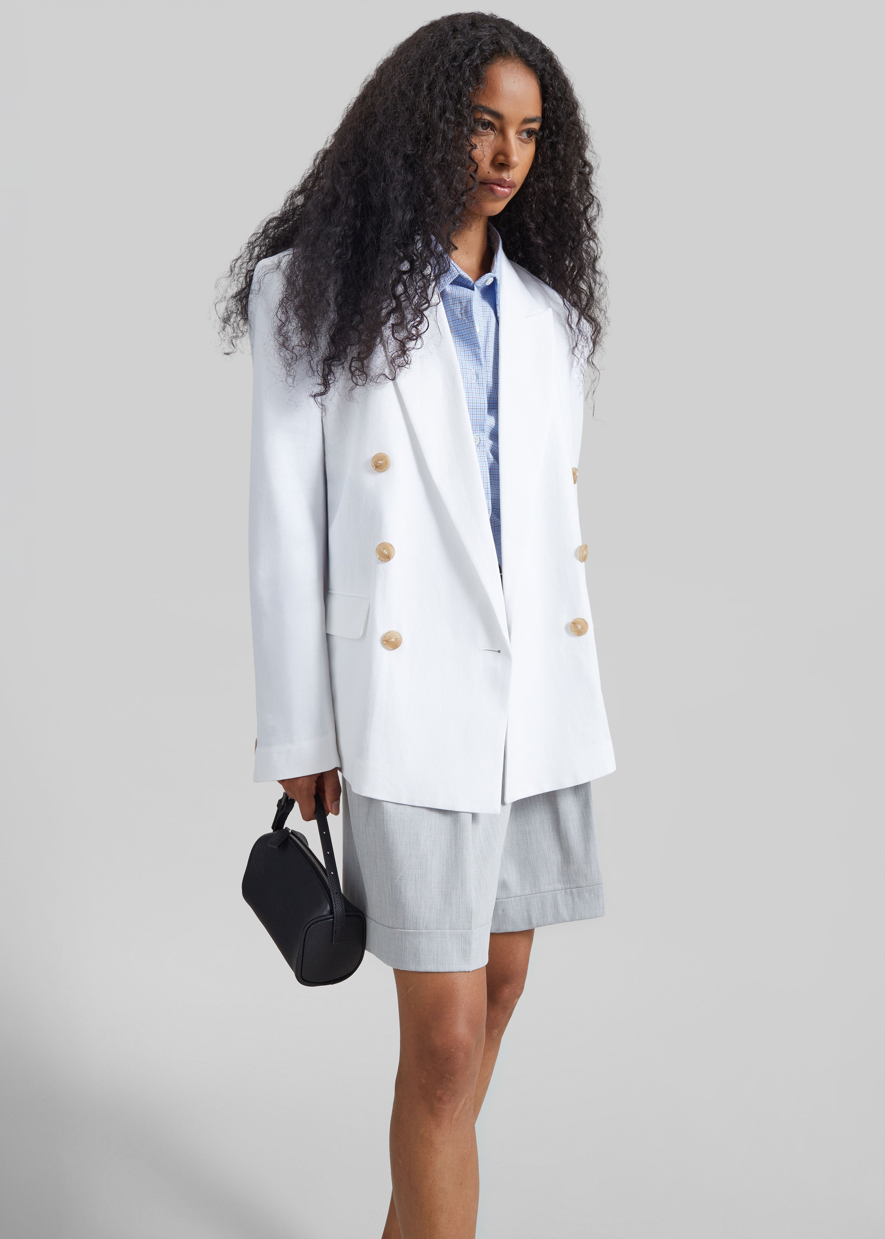 Salerno Linen Blazer - White - 5