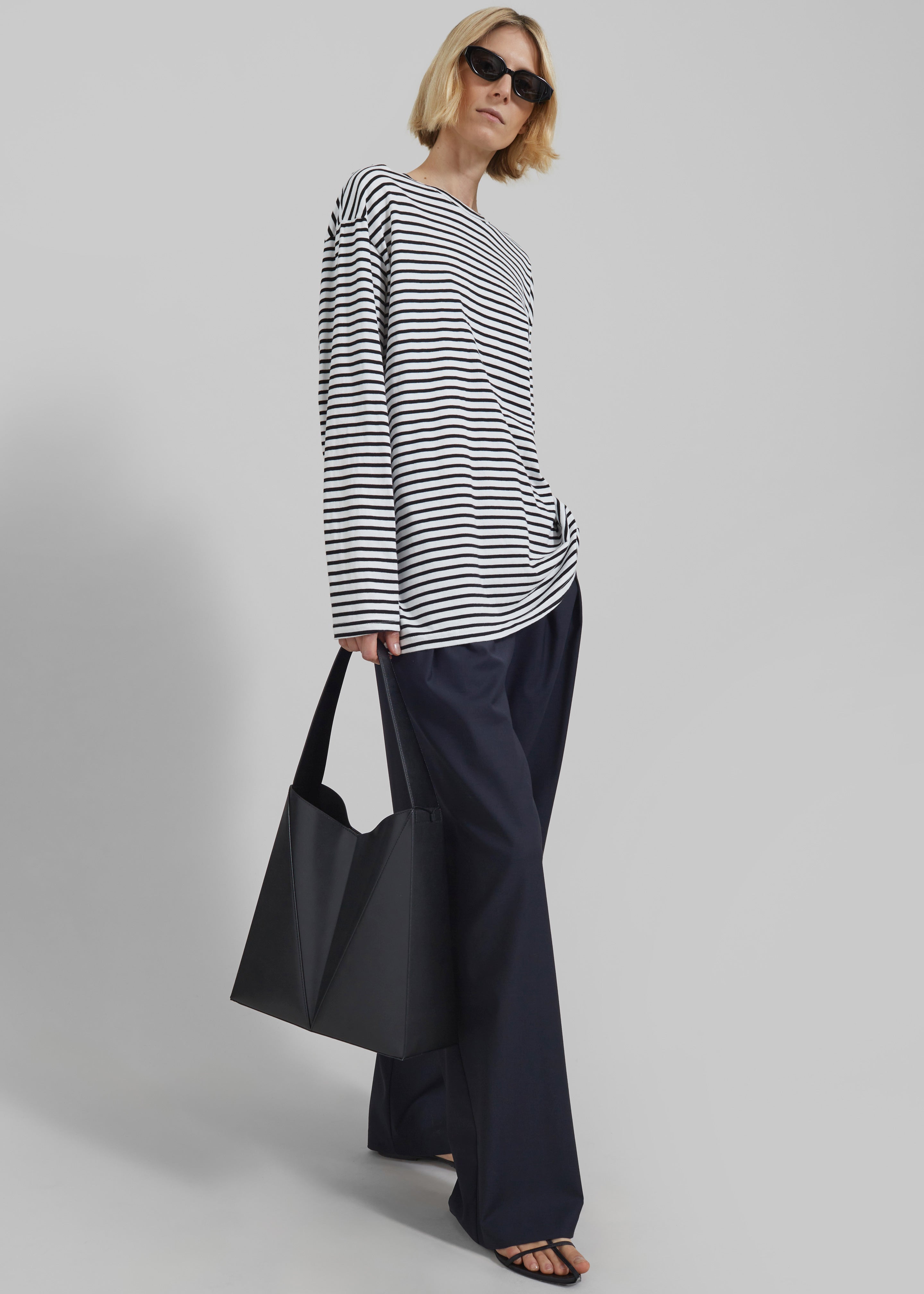 Salome Long Sleeve Tee - White/Black Stripe – The Frankie Shop