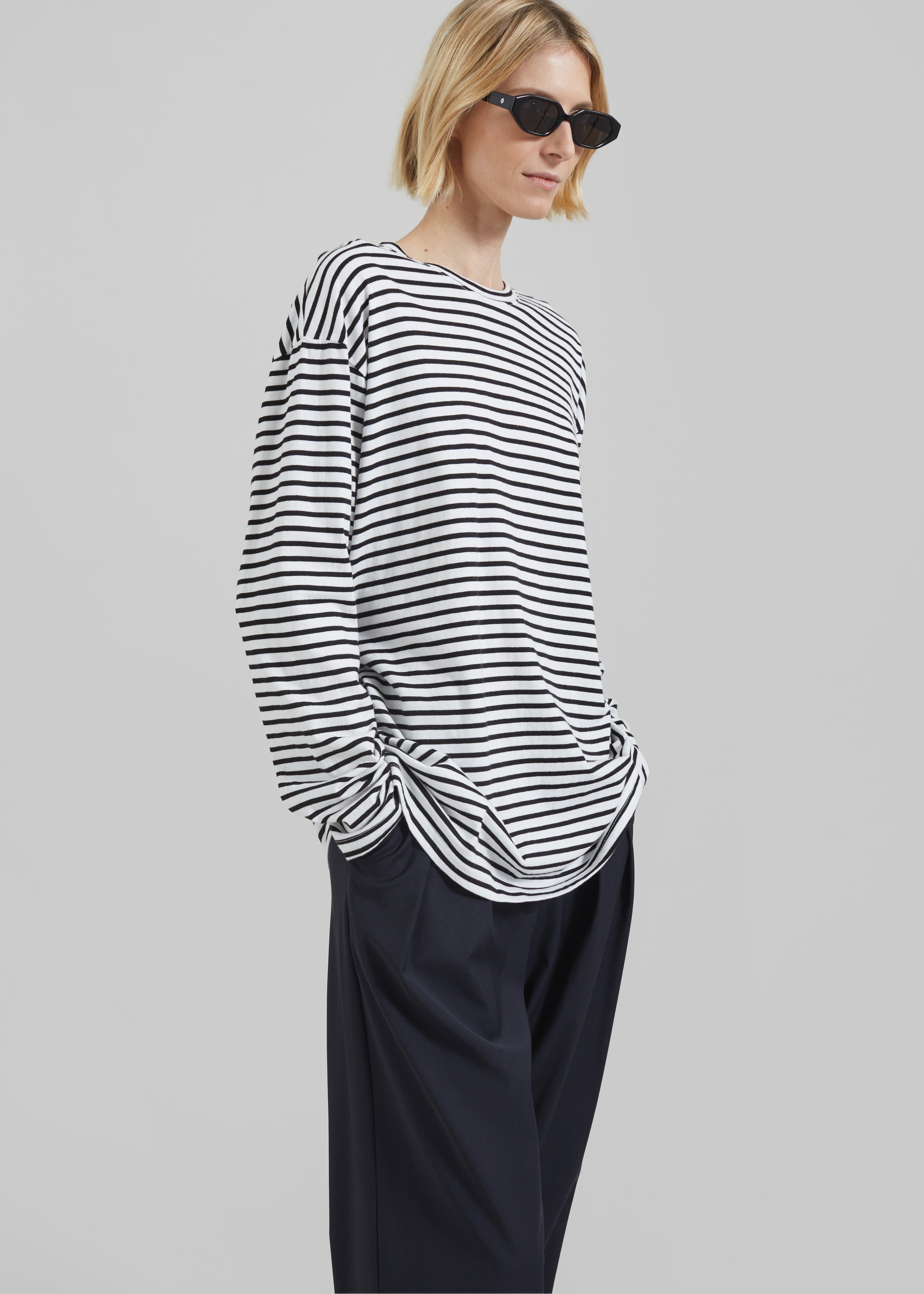 Salome Long Sleeve Tee - White/Black Stripe – The Frankie Shop