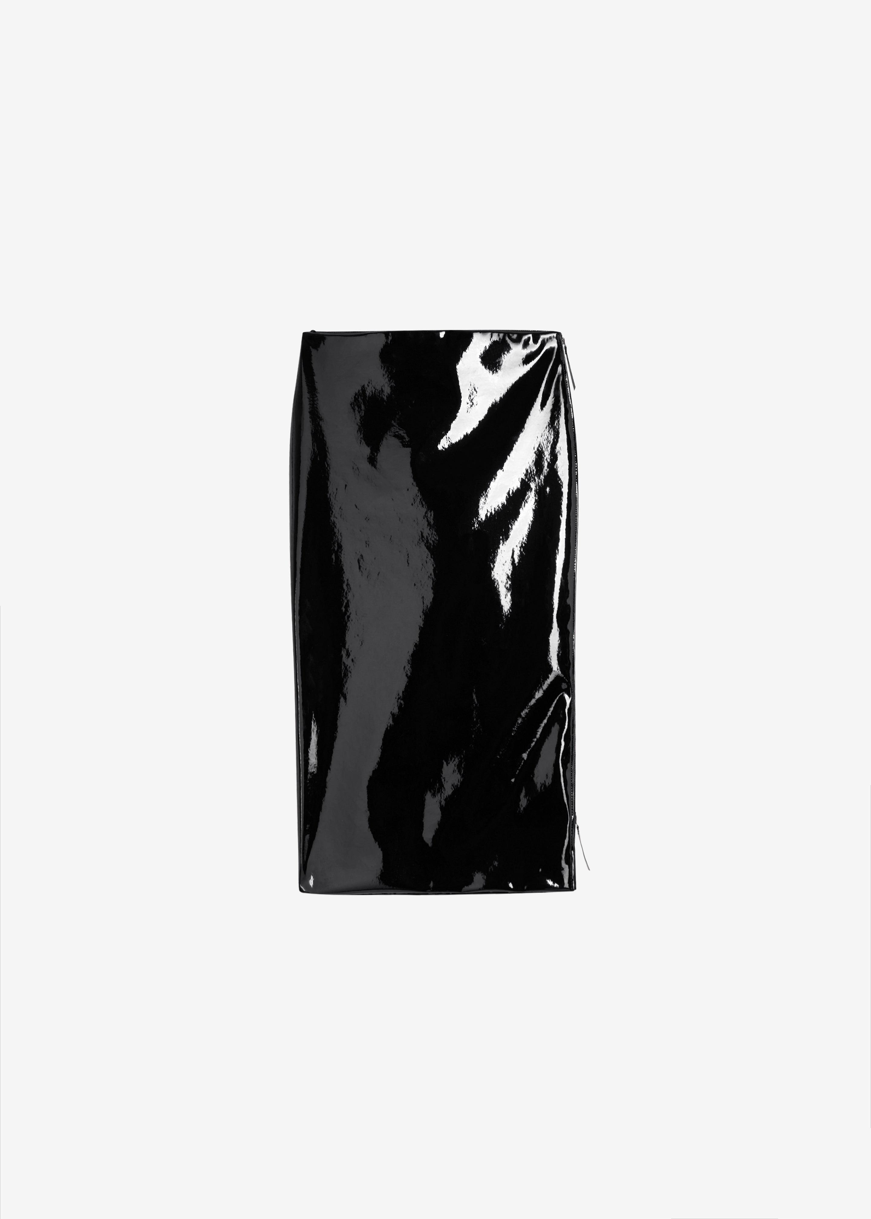 ella フロントスリットジレ ZirellaVeganPatentLeatherPenci