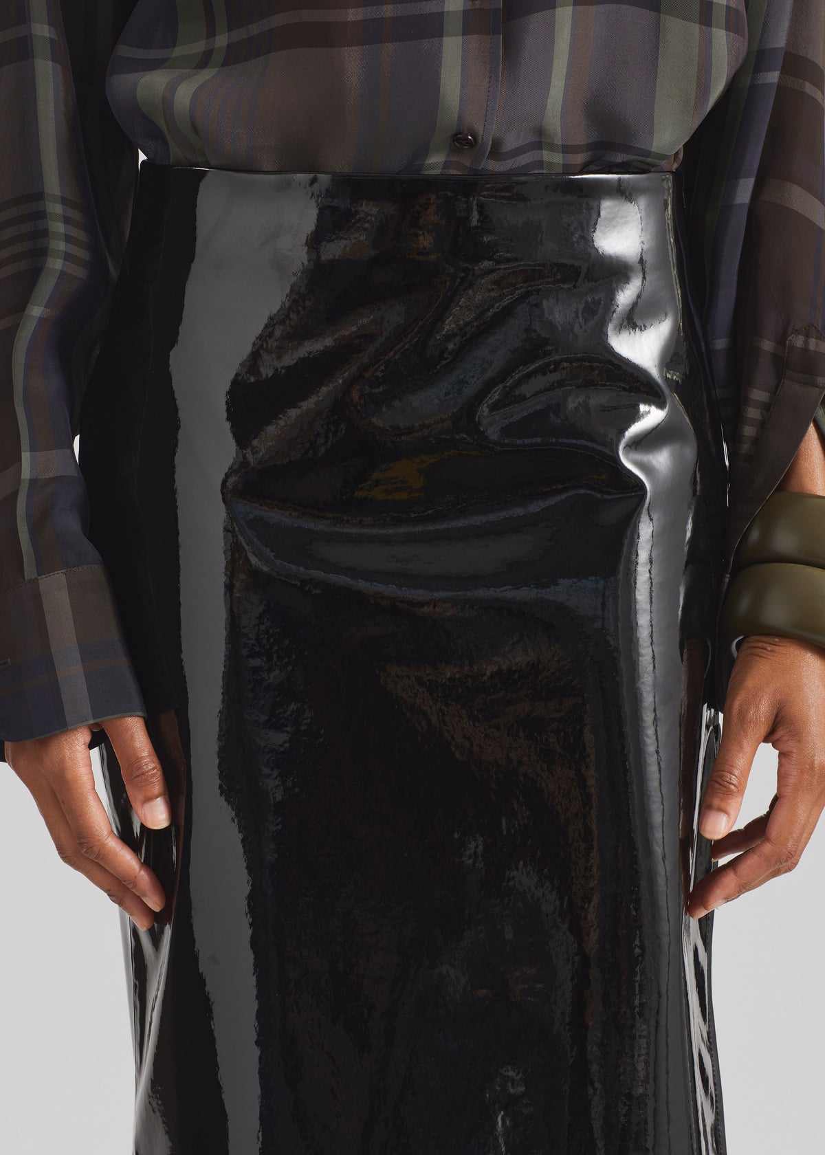 Samantha Patent Zip Skirt - Black - 7