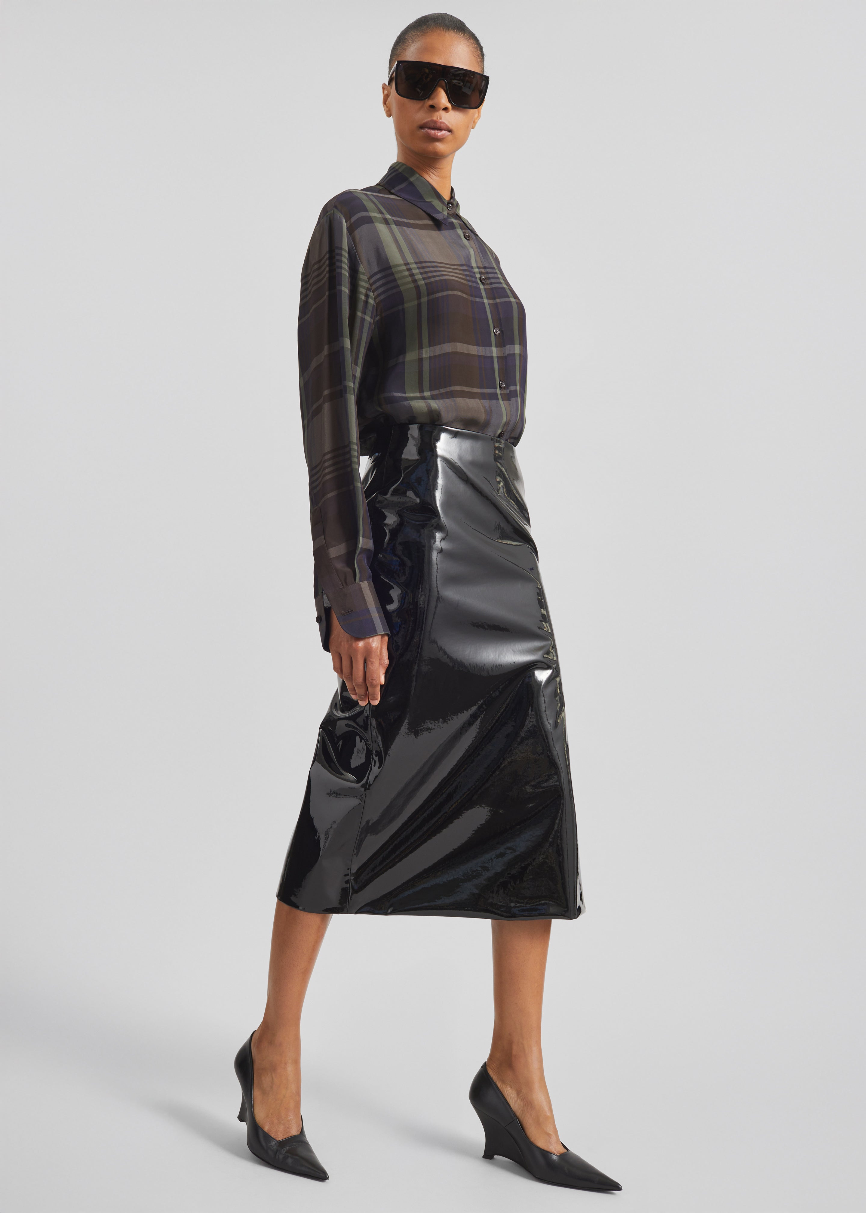 Samantha Patent Zip Skirt - Black - 9