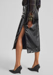 Samantha Patent Zip Skirt - Black