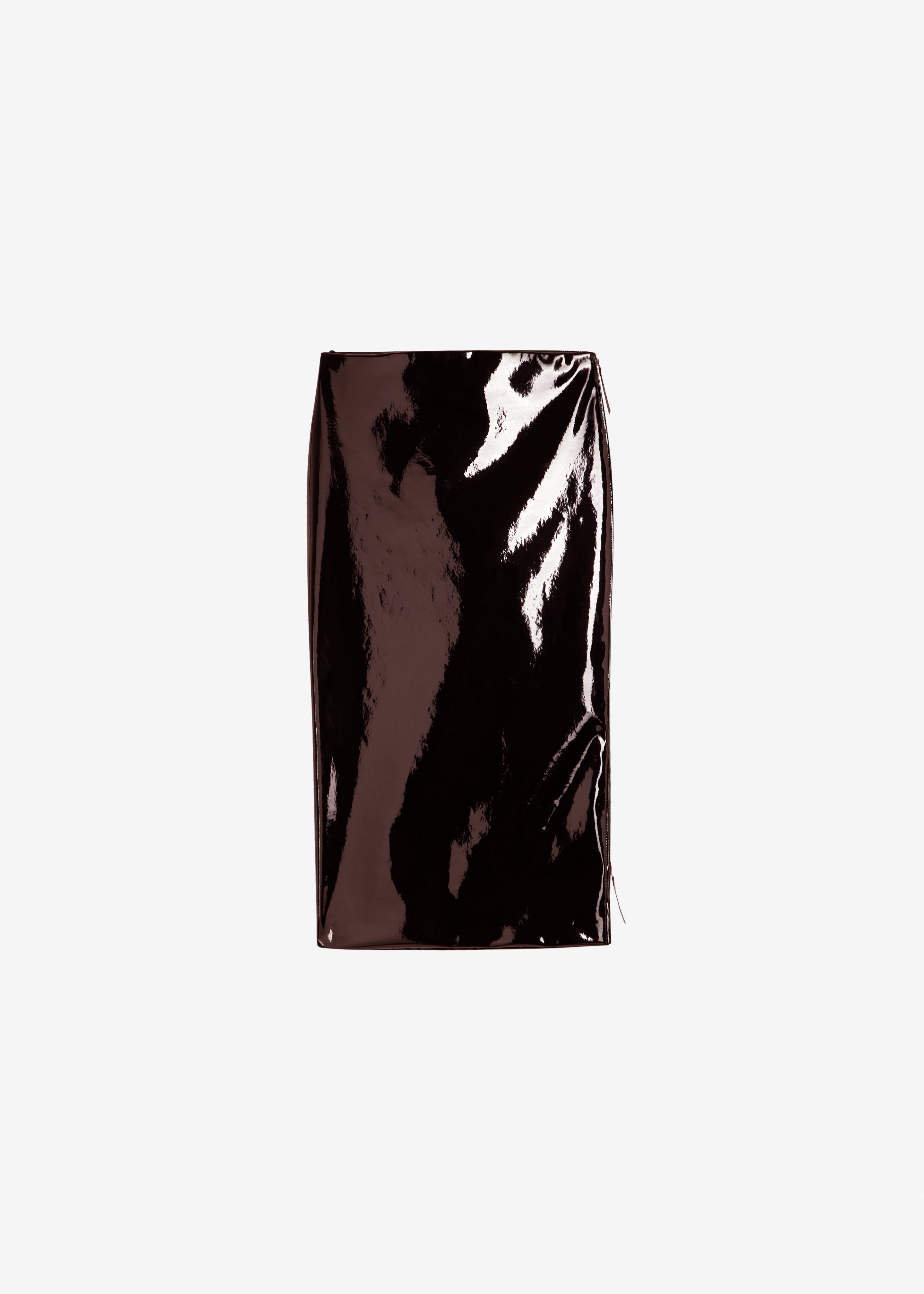 Samantha Patent Zip Skirt - Burgundy – The Frankie Shop