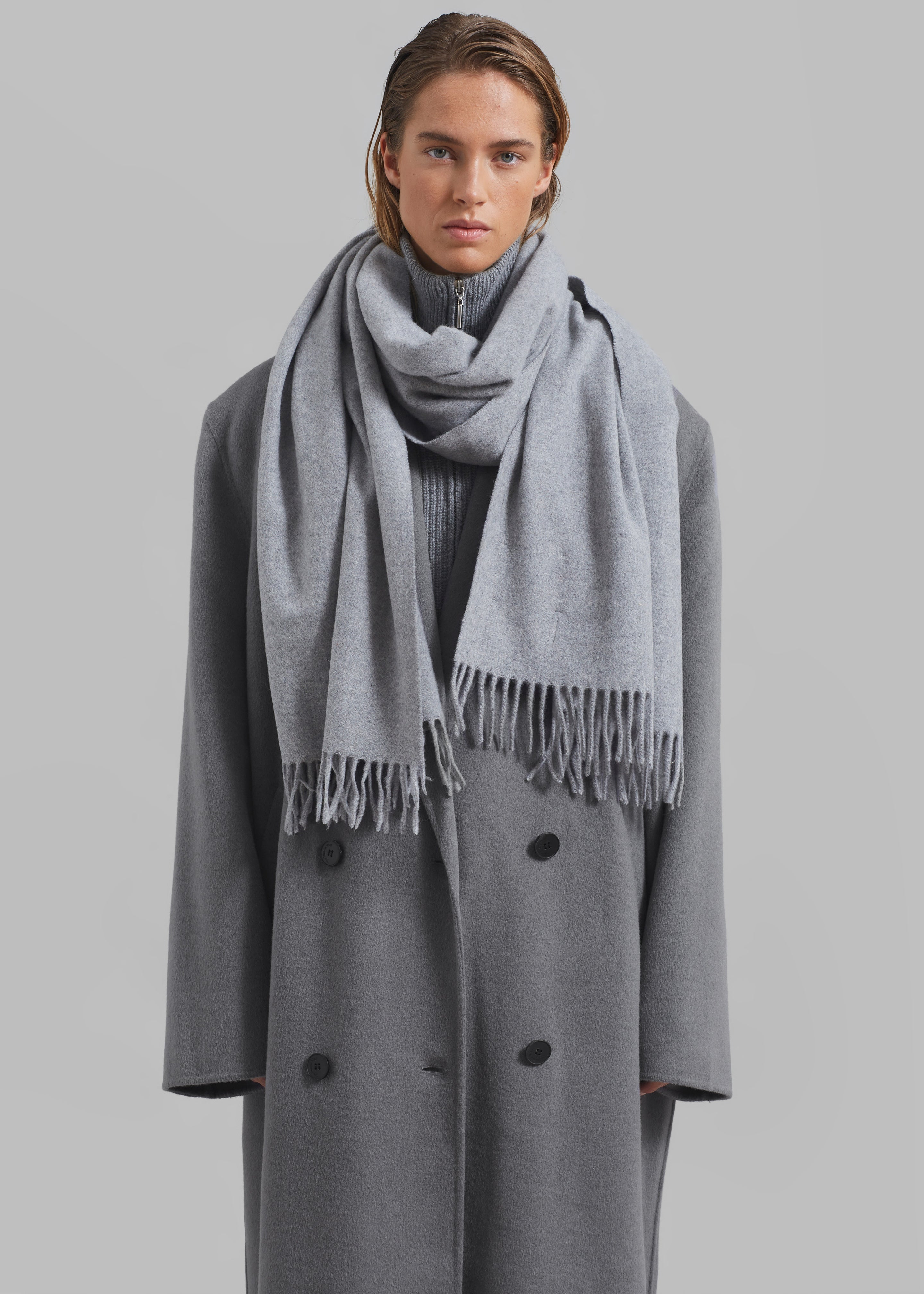 Samsøe Samsøe Accola Maxi Scarf - Grey Melange - 1