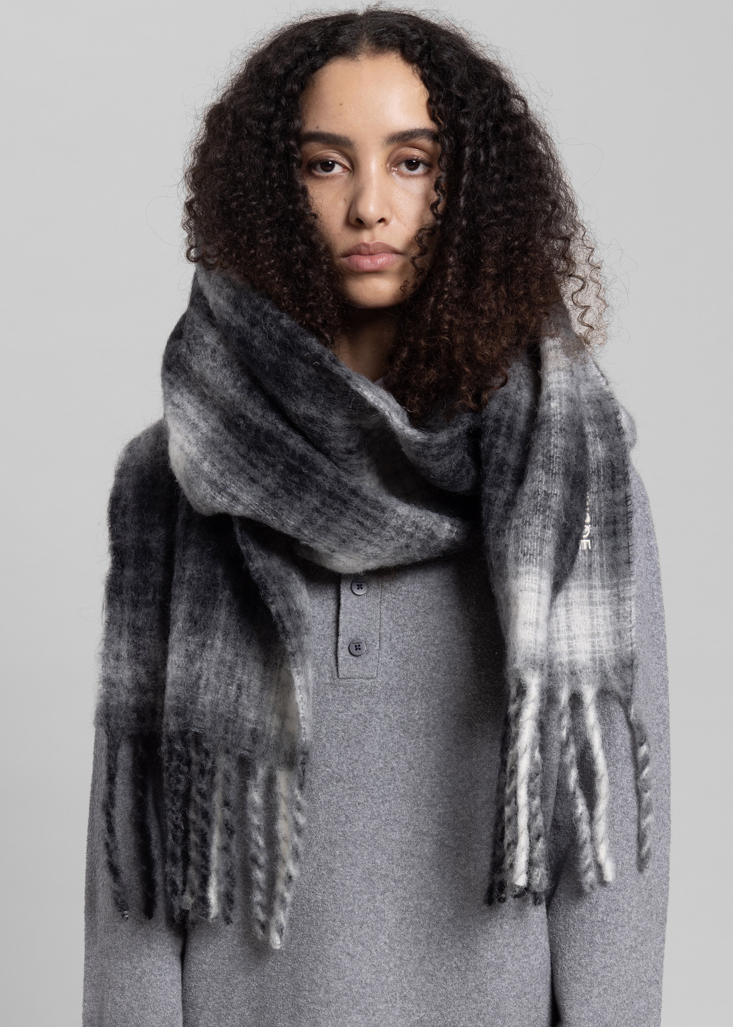 Samsøe Samsøe Alex Scarf - Petrified Oak Checkered - 5