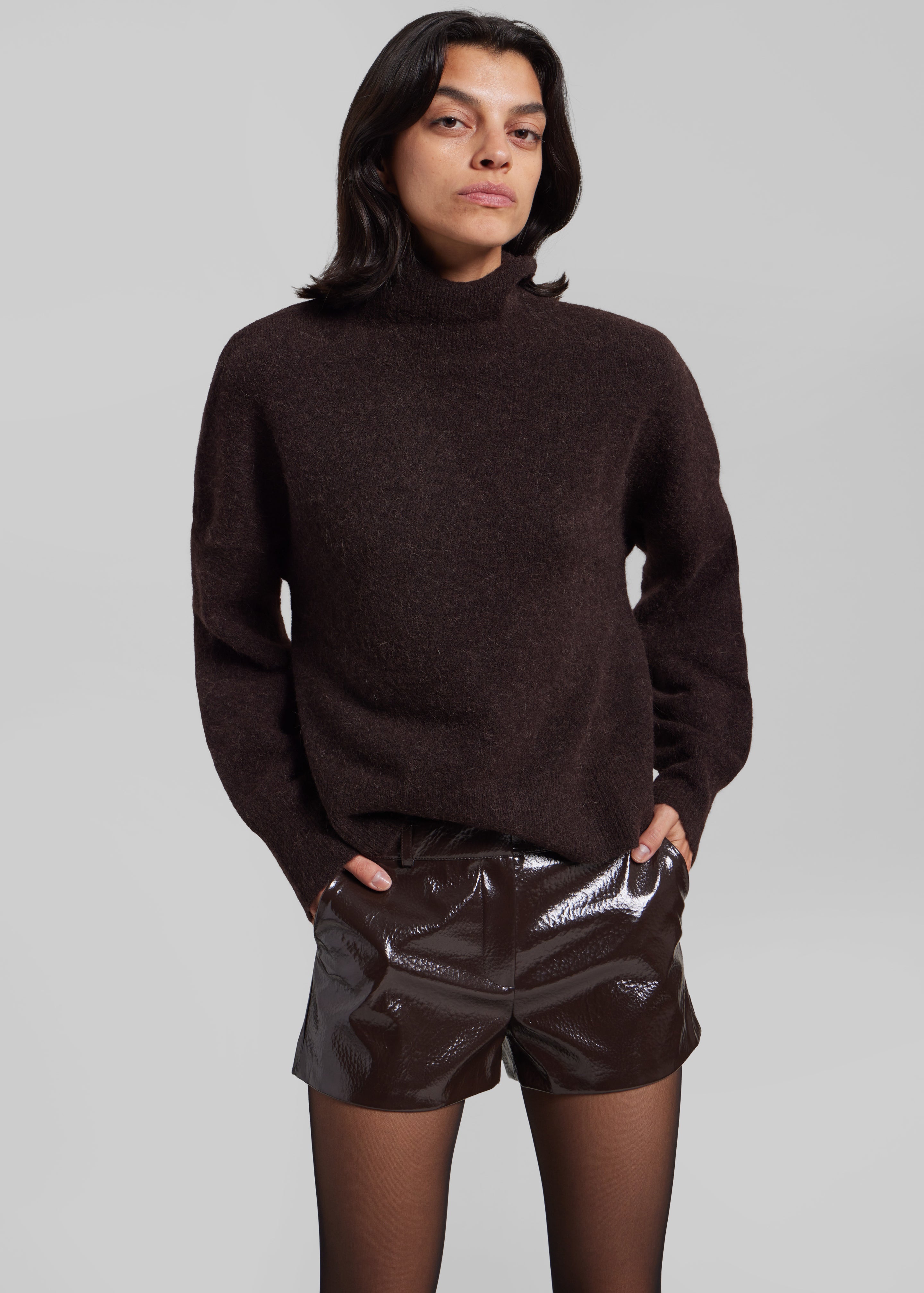 Samsøe Samsøe Nola Turtleneck - Black Coffee - 4