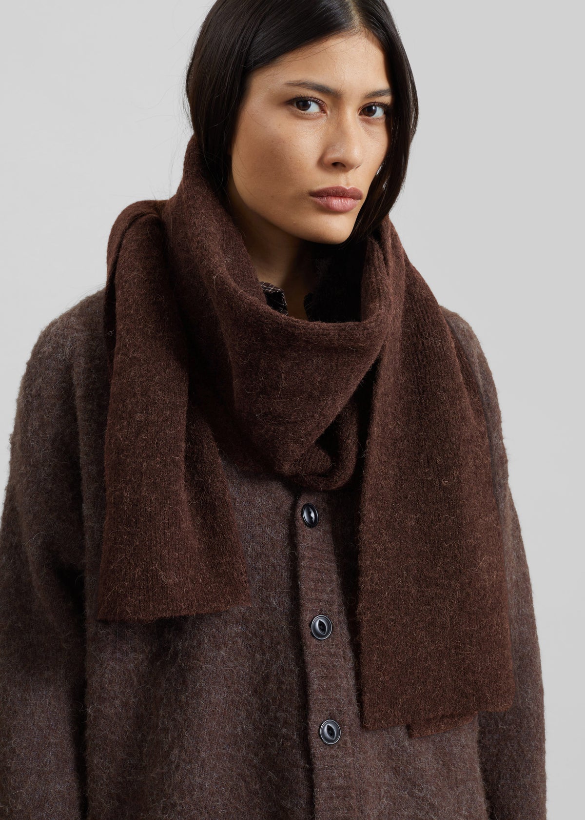 Samsøe Samsøe Nor X Scarf - Black Coffee - 3