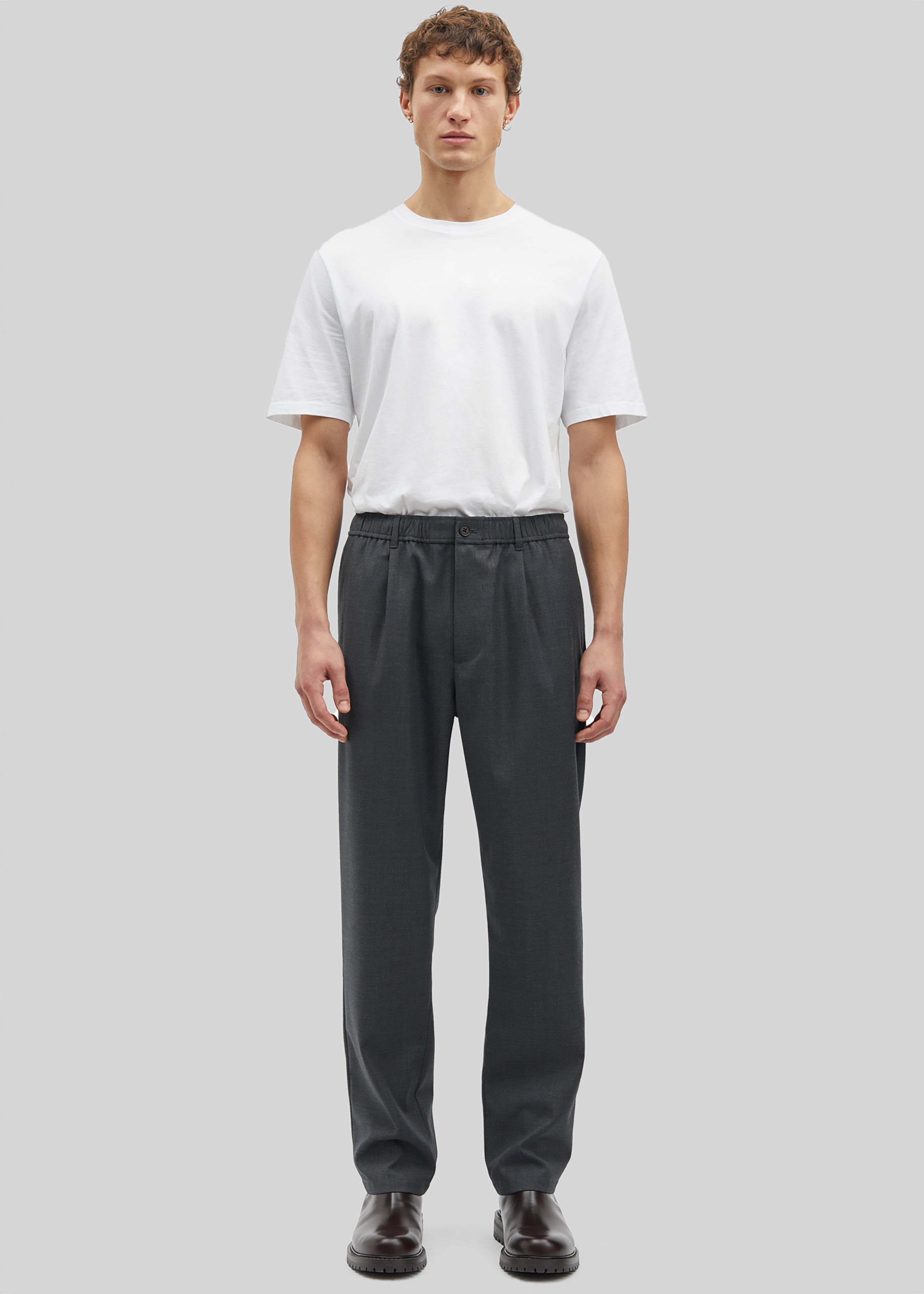 Samsøe Samsøe Sabertil Trousers - Dark Grey Melange - 4