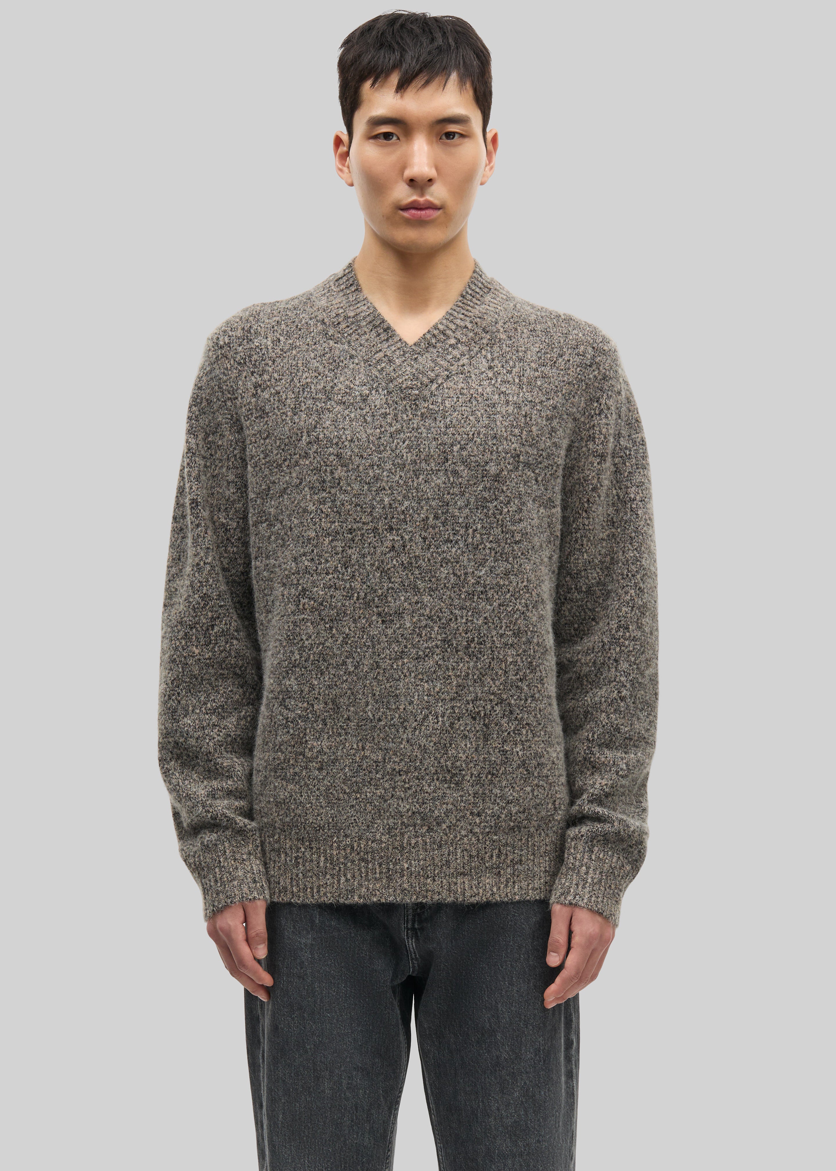 サムソサムソ(SAMSOE SAMSOE) ニットS Samsøe Samsøe Safloyd V-Neck Sweater - Rum Raisin Melange – The