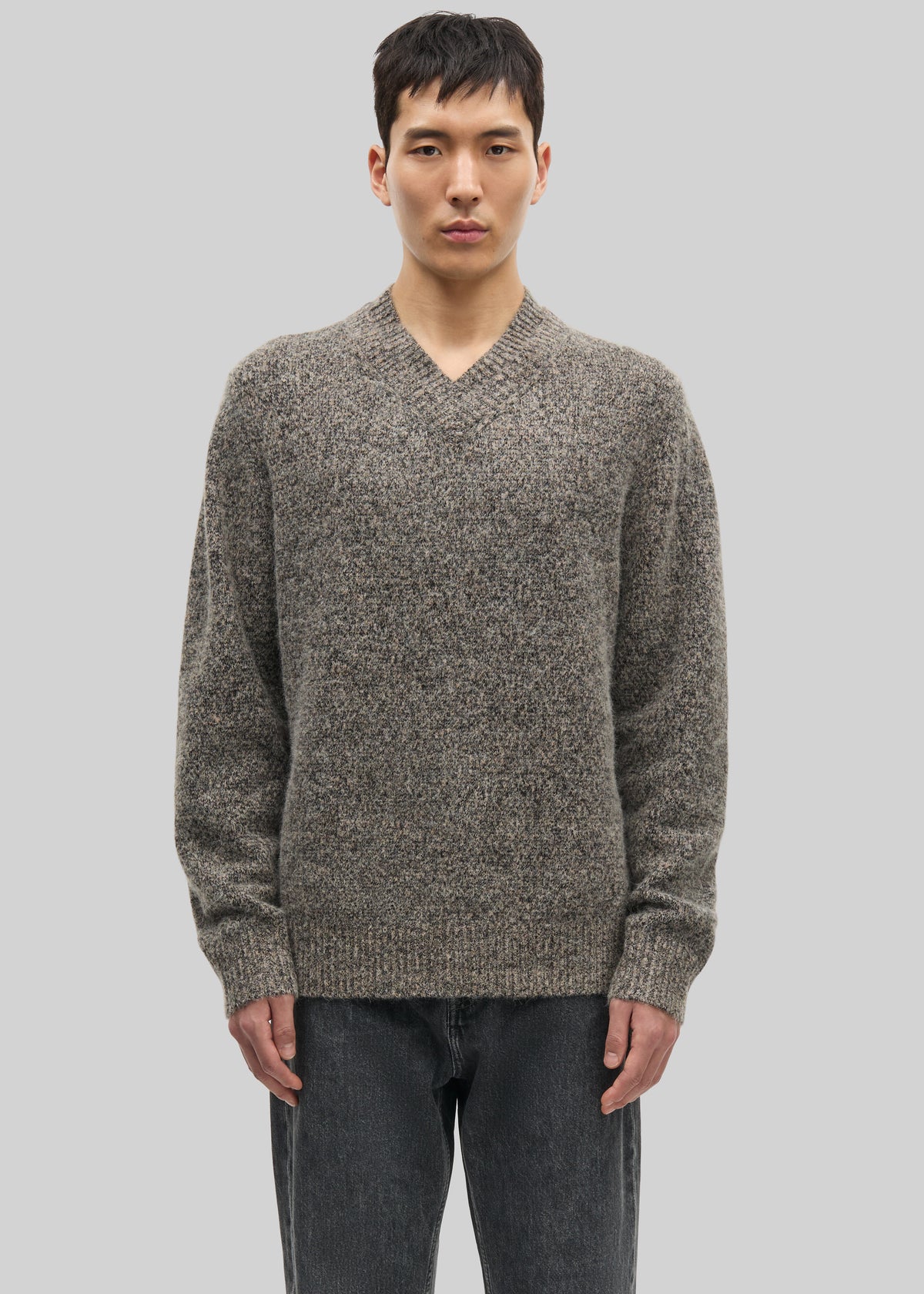 Samsøe Samsøe Safloyd V-Neck Sweater - Fossil Melange - 1