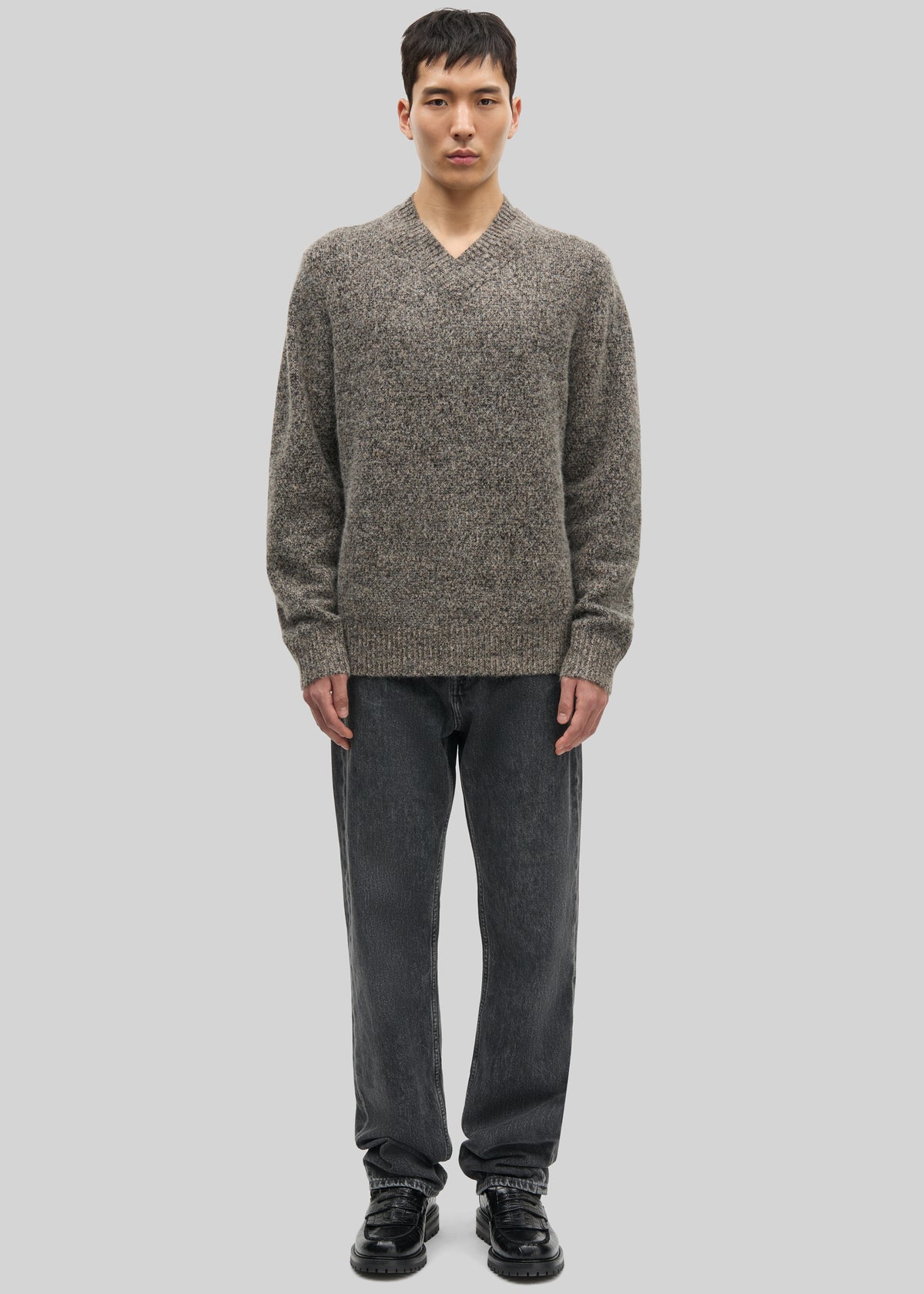 Samsøe Samsøe Safloyd V-Neck Sweater - Fossil Melange - 4