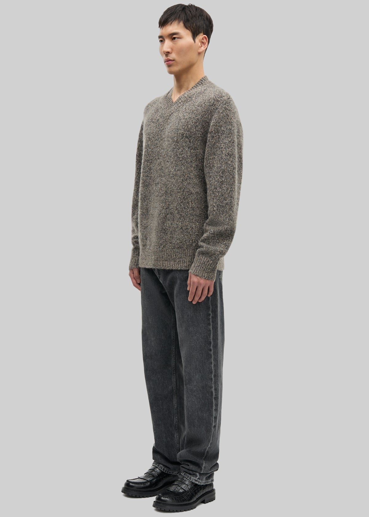 Samsøe Samsøe Safloyd V-Neck Sweater - Fossil Melange - 5