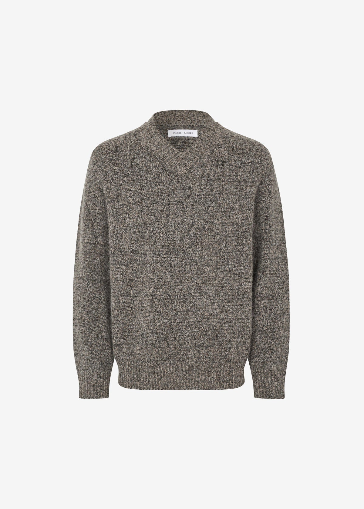 Samsøe Samsøe Safloyd V-Neck Sweater - Fossil Melange - 7