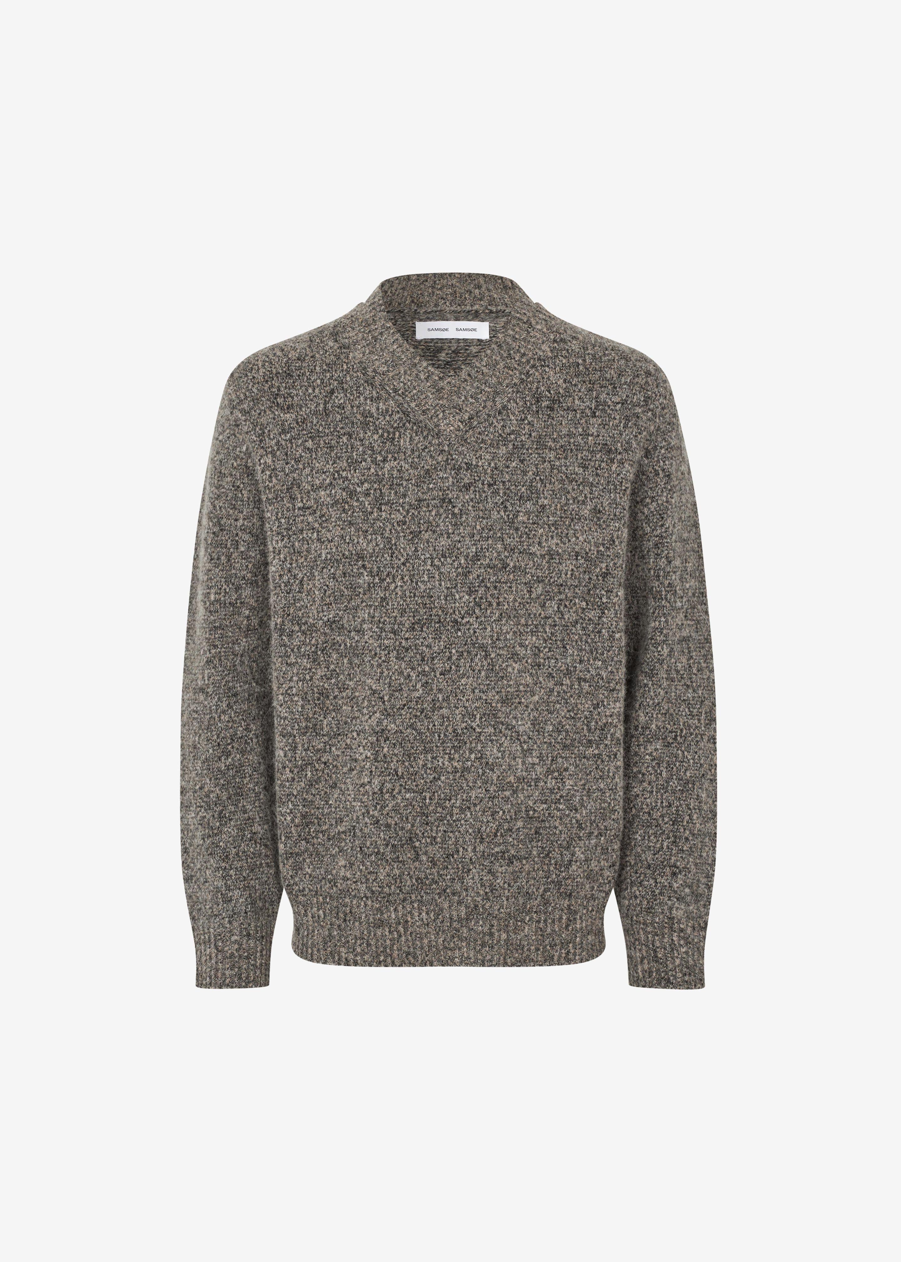 Samsøe Samsøe Safloyd V-Neck Sweater - Fossil Melange - 7