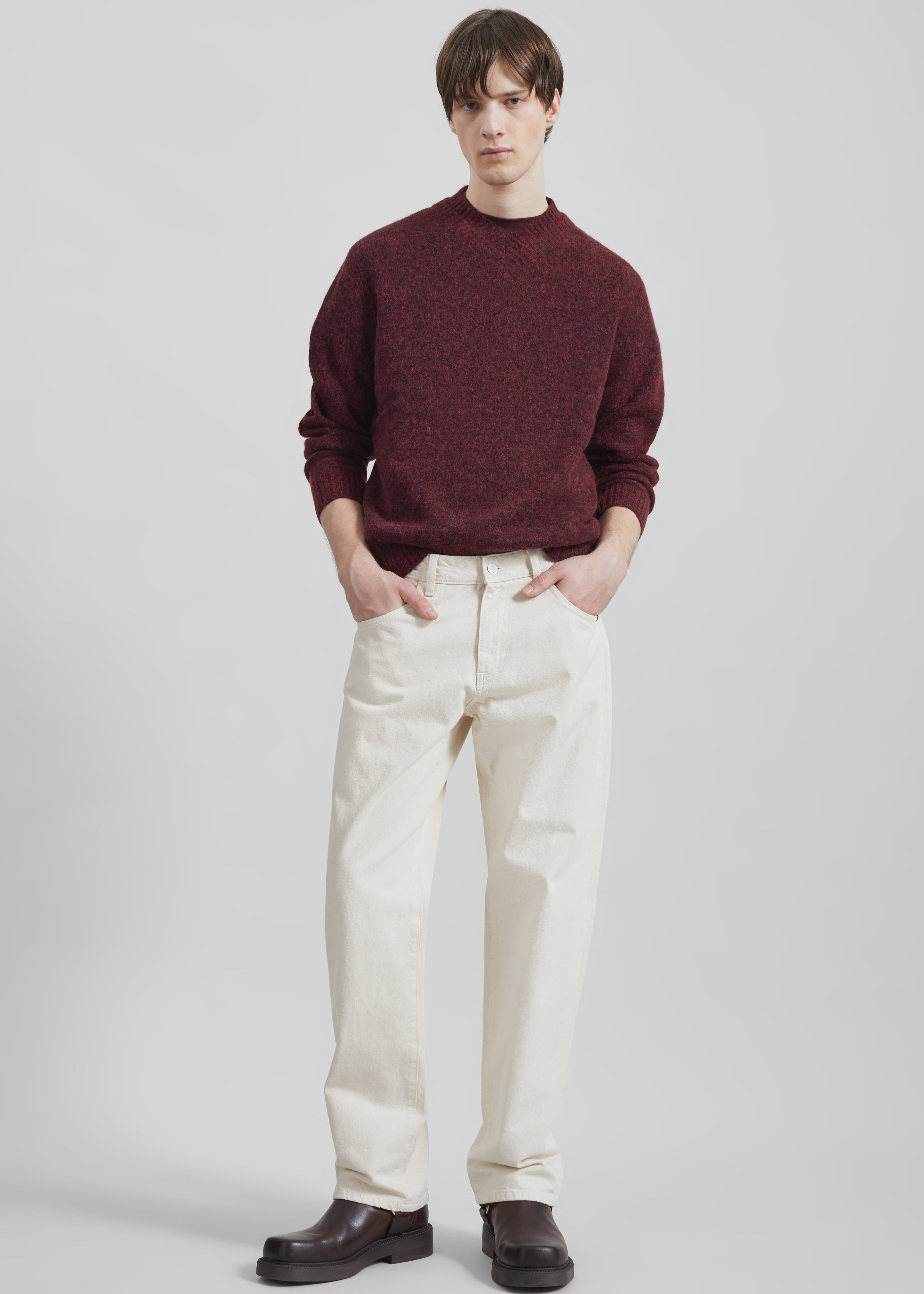 Samsøe Samsøe Safloyd V-Neck Sweater - Rum Raisin Melange - 5