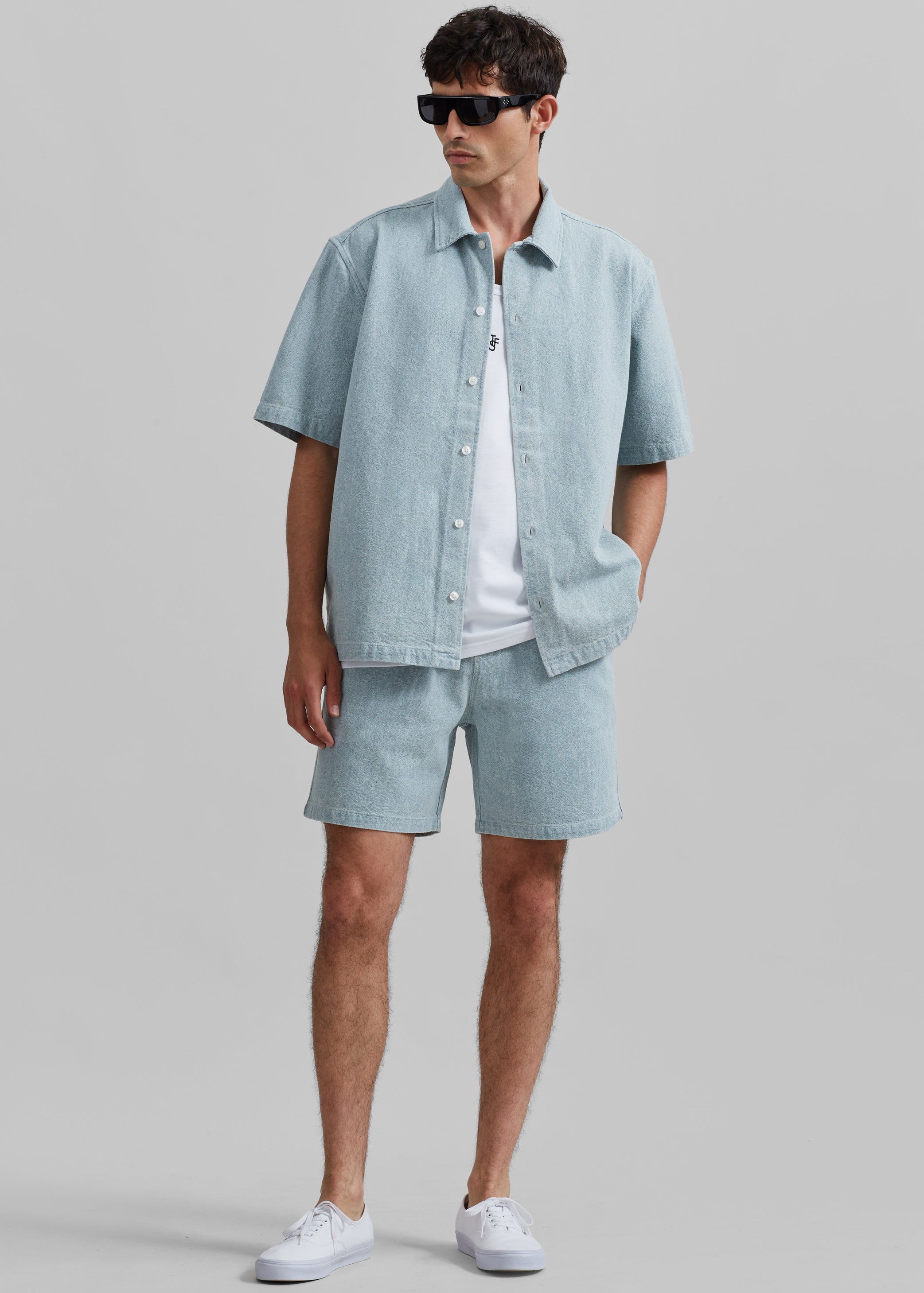 Shop the look image for Samsøe Samsøe Sajabari Shorts - Destructed Denim