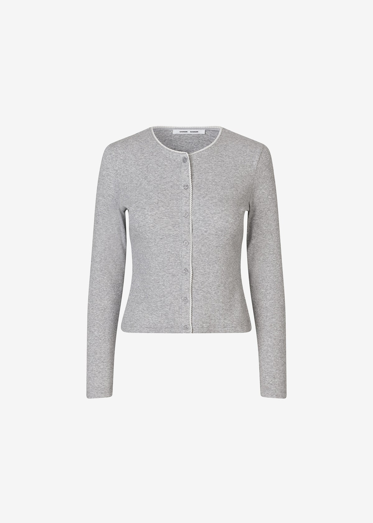 Samsøe Samsøe Sajune LS Cardigan - Light Grey Melange - 5