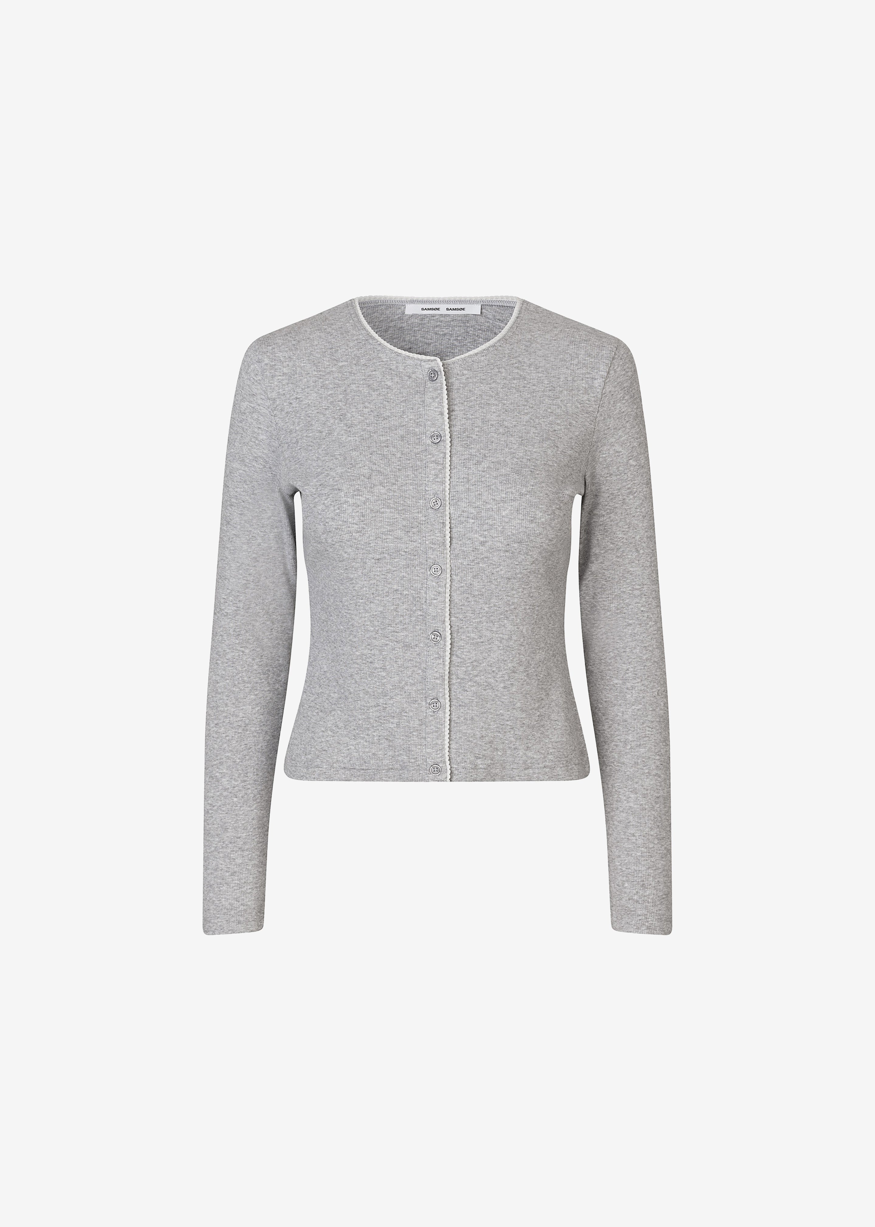 Samsøe Samsøe Sajune LS Cardigan - Light Grey Melange - 5