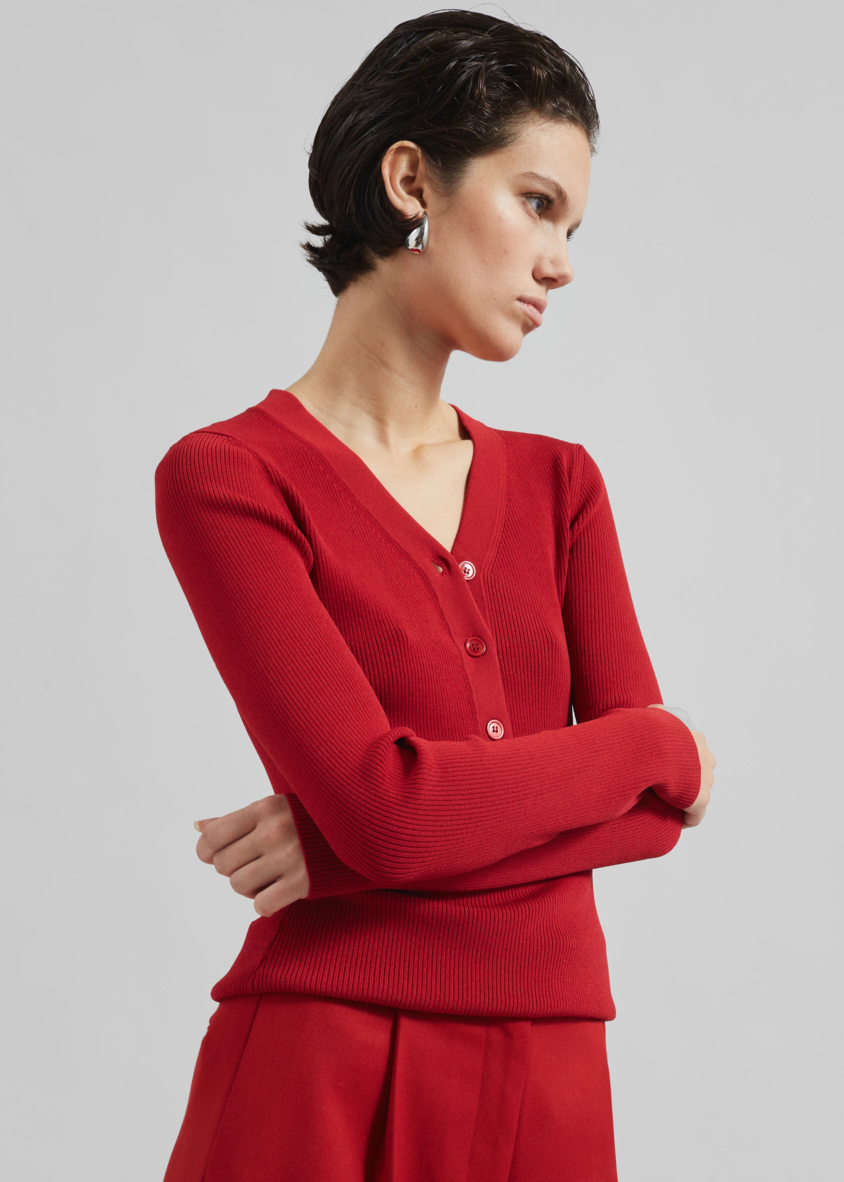 Samsøe Samsøe Saleonore V-neck - Scarlet Sage - 7