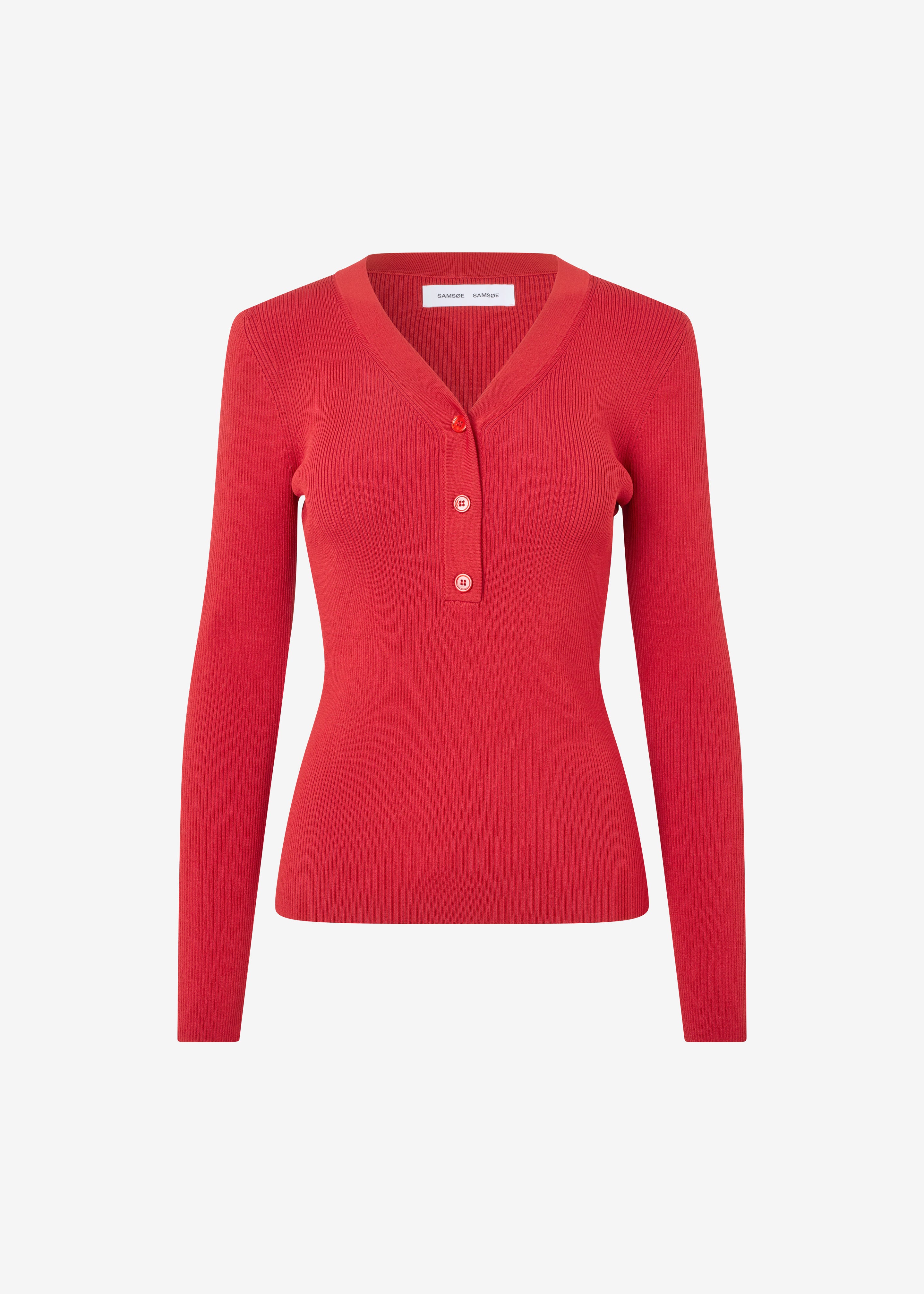 Samsøe Samsøe Saleonore V-neck - Scarlet Sage - 9