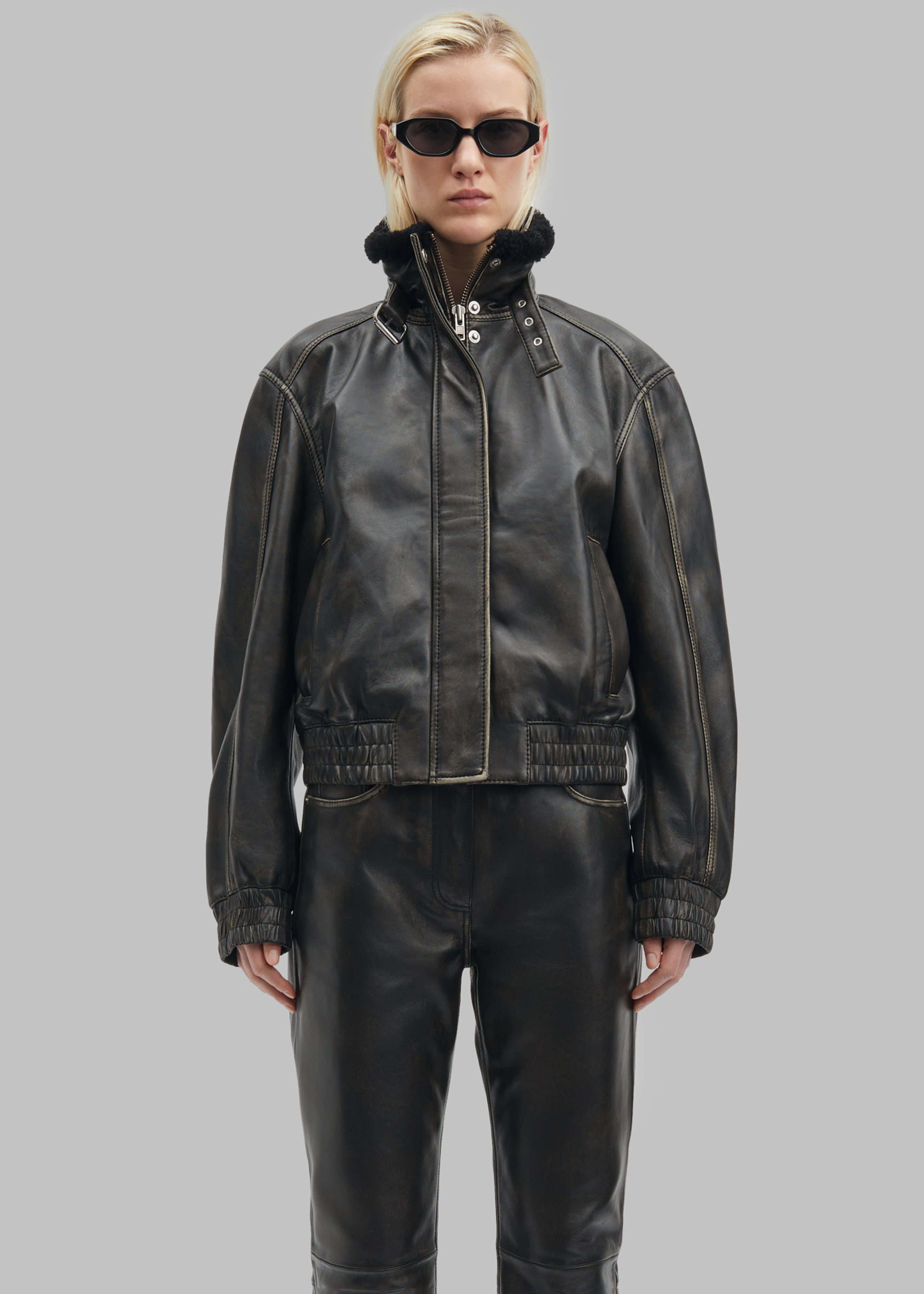 Samsøe Samsøe Sameadow Bomber - Washed Black Olive - 4