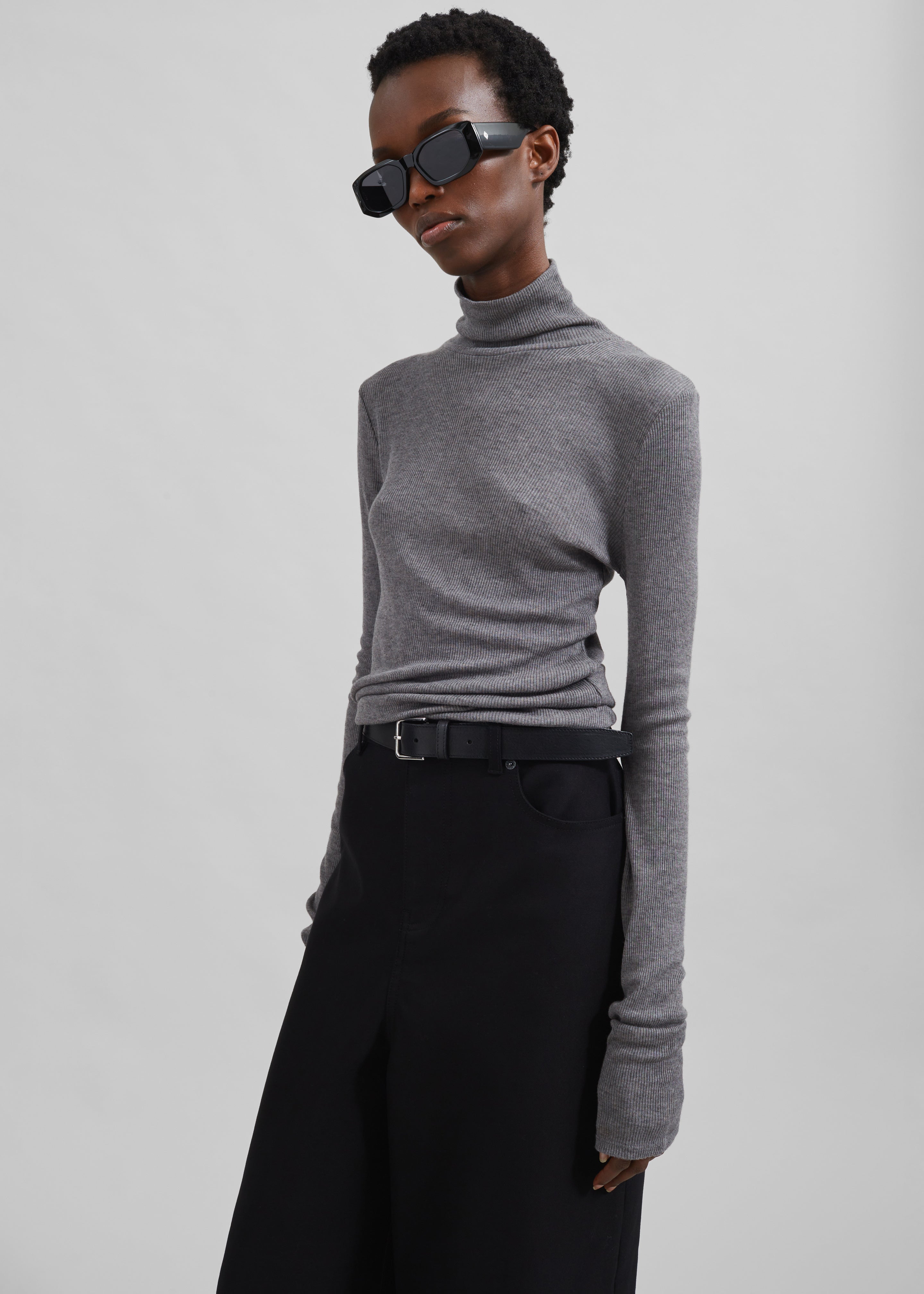 Samsøe Samsøe Sasonnet Turtleneck - Mid Grey Melange - 4