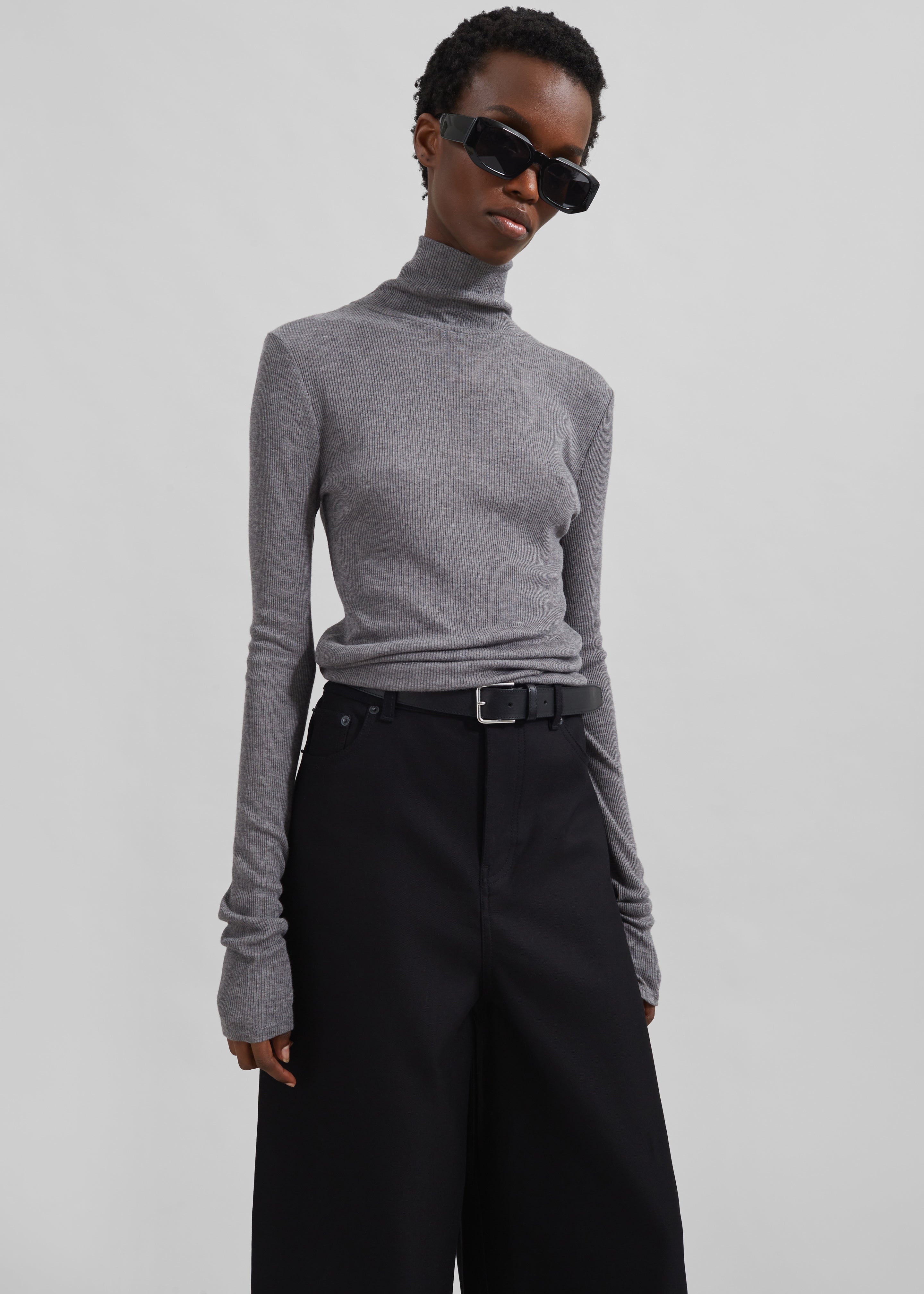 Samsøe Samsøe Sasonnet Turtleneck - Mid Grey Melange - 1