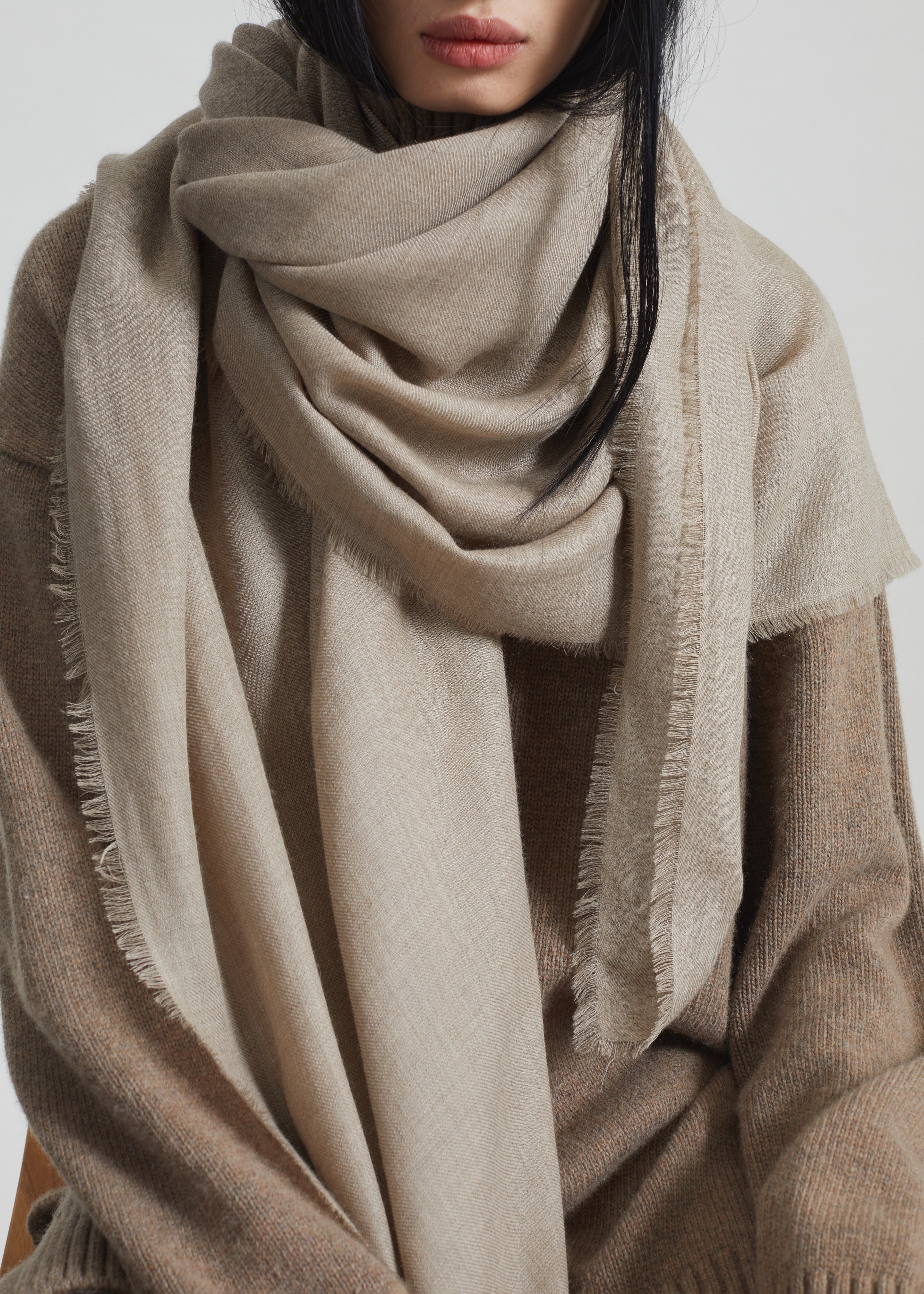 Sanova Twill Scarf - Taupe - 3