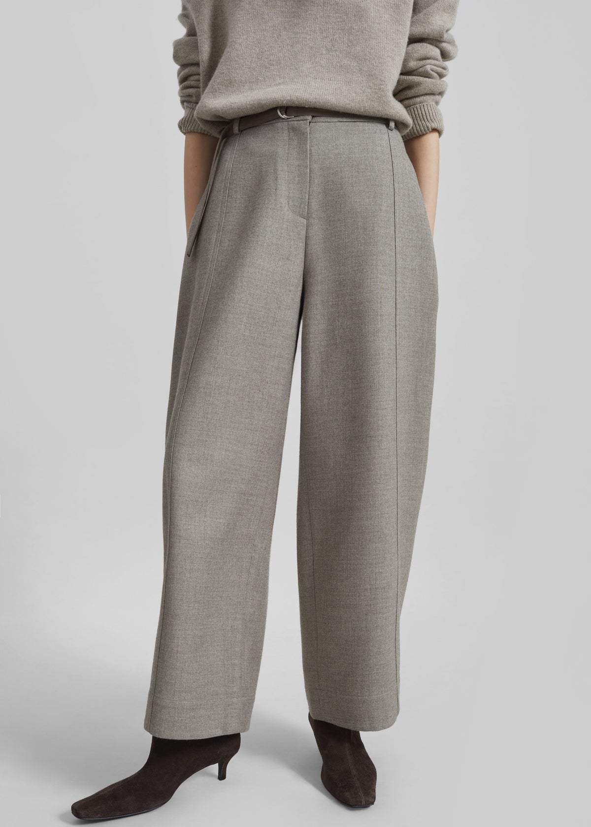 Sanve Tapered Leg Pants - Beige Melange - 2