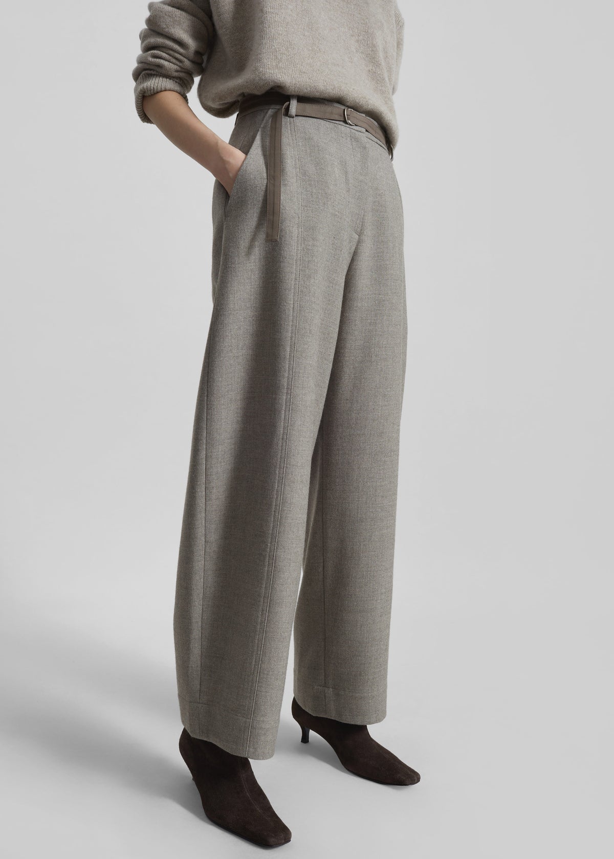 Sanve Tapered Leg Pants - Beige Melange - 4