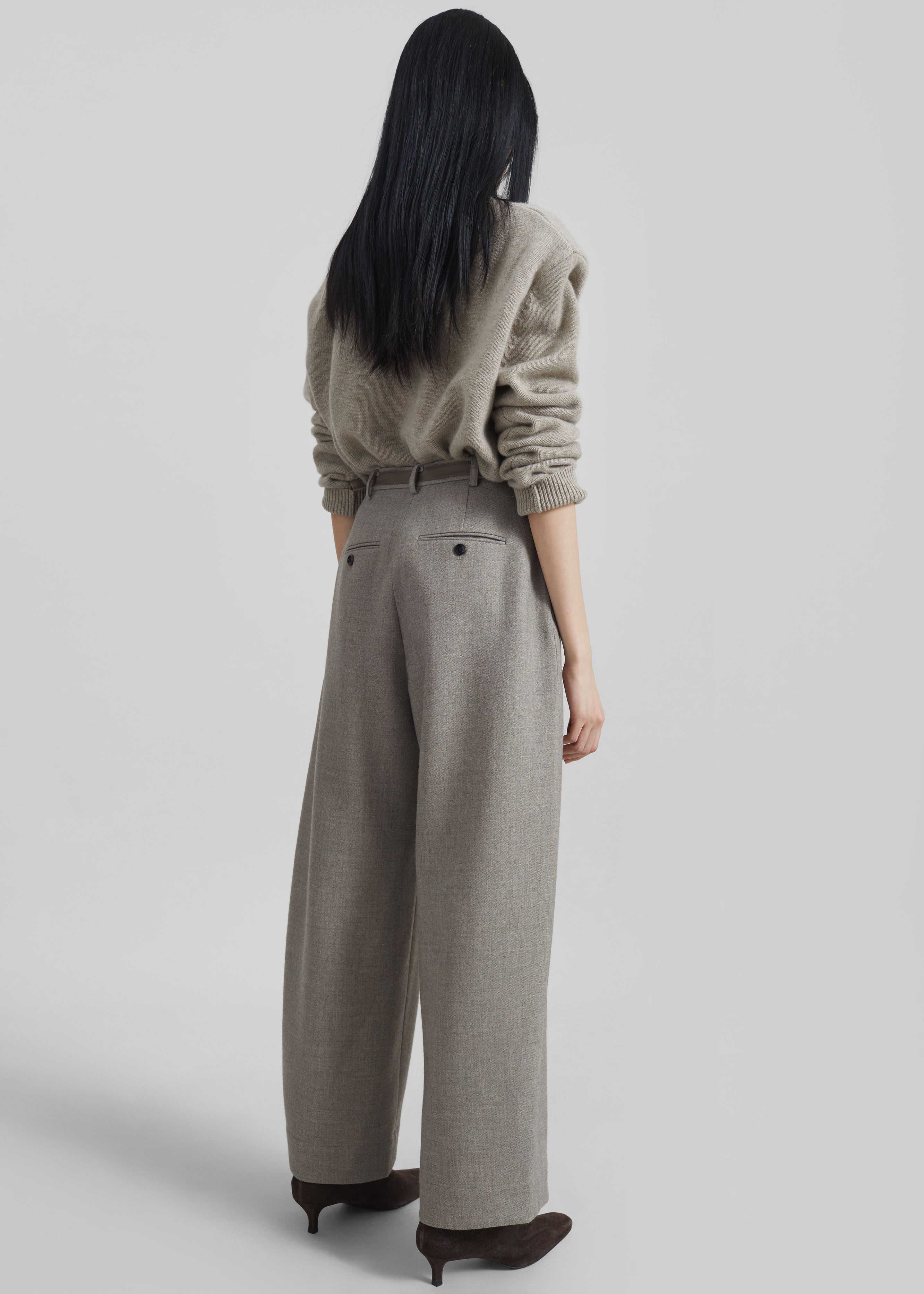 Sanve Tapered Leg Pants - Beige Melange - 7