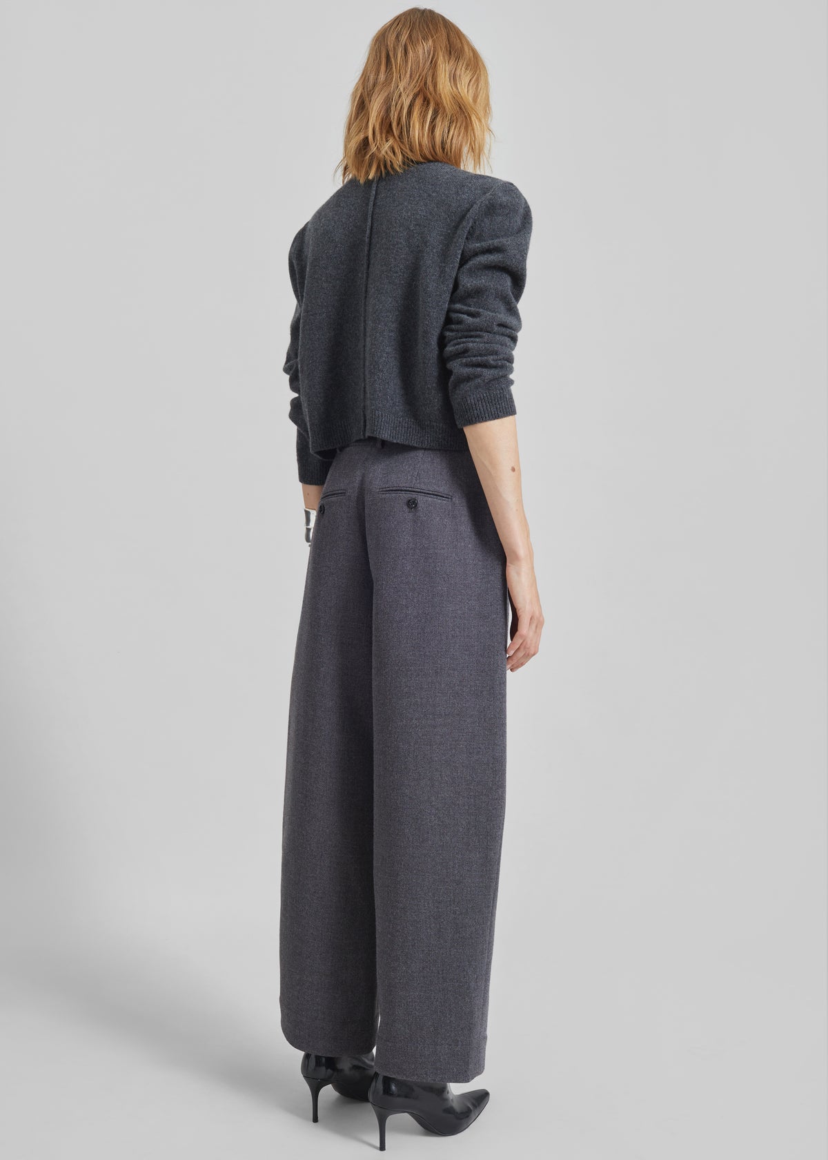 Sanve Tapered Leg Pants - Dark Grey Melange - 7