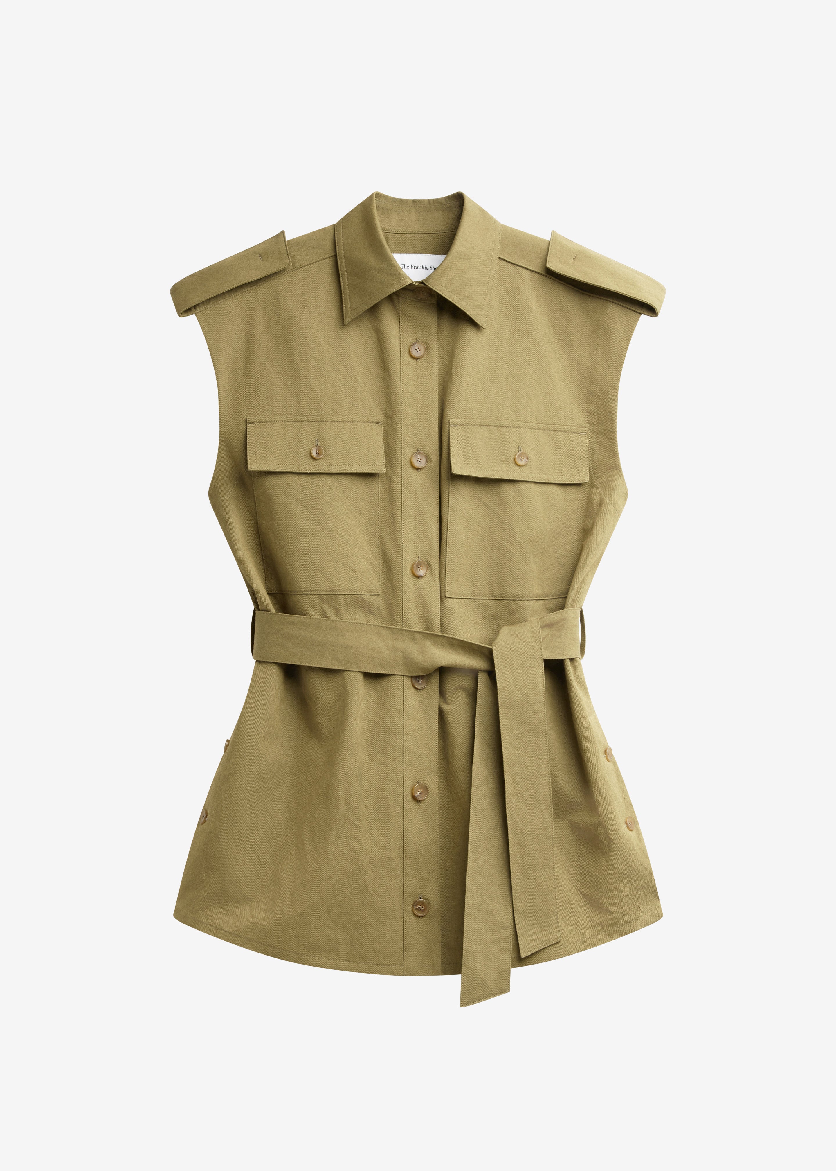 Sarah Sleeveless Cargo Mini Dress - Olive - 8