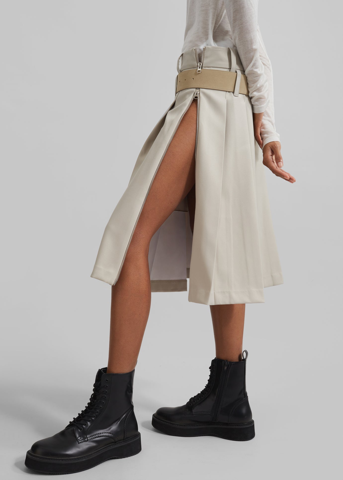 Sarina Pleated Skirt - Beige