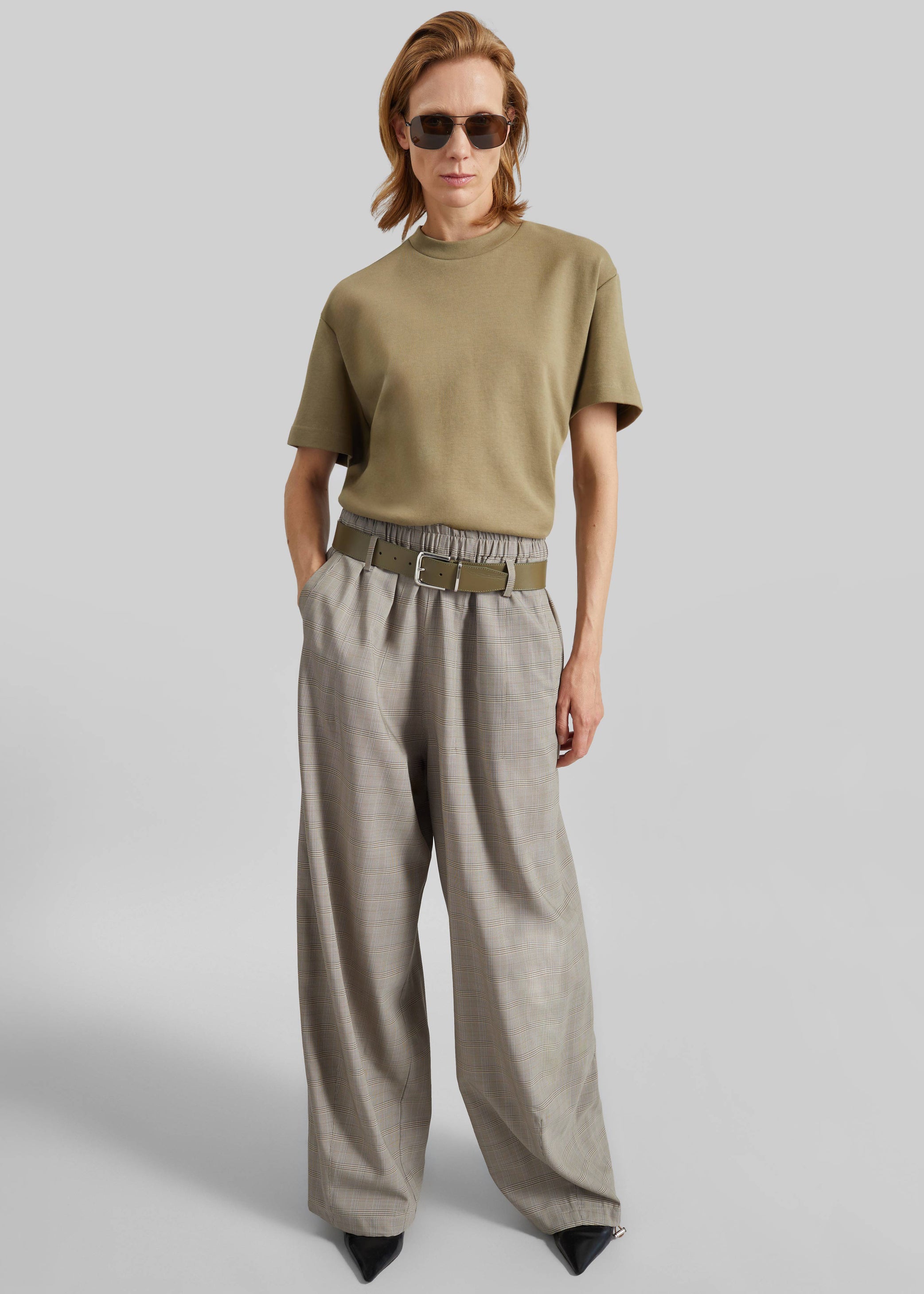 Shop the look image for Sarno Leather Belt - Army Green