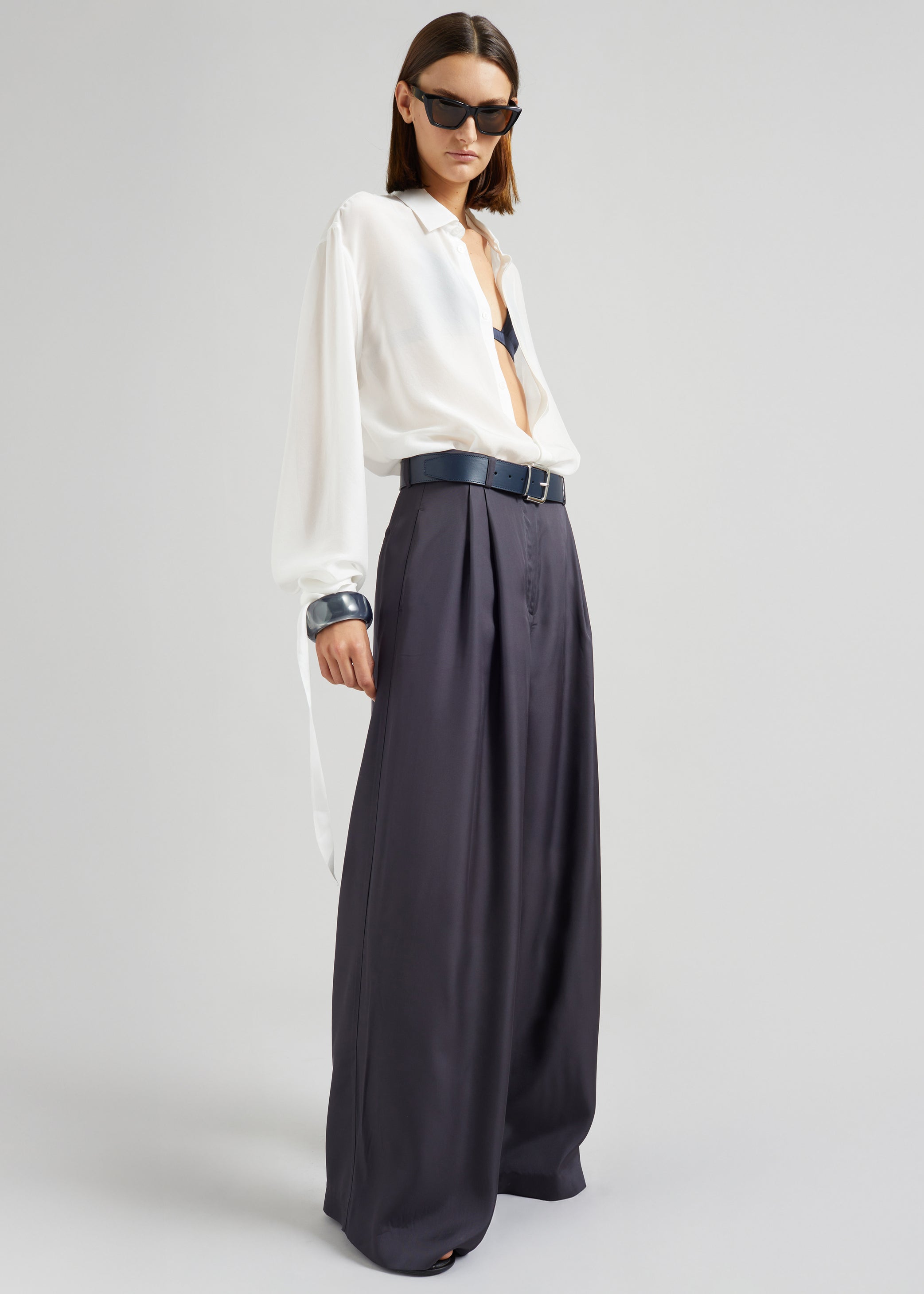 Shop the look image for Sarno Leather Belt - Navy