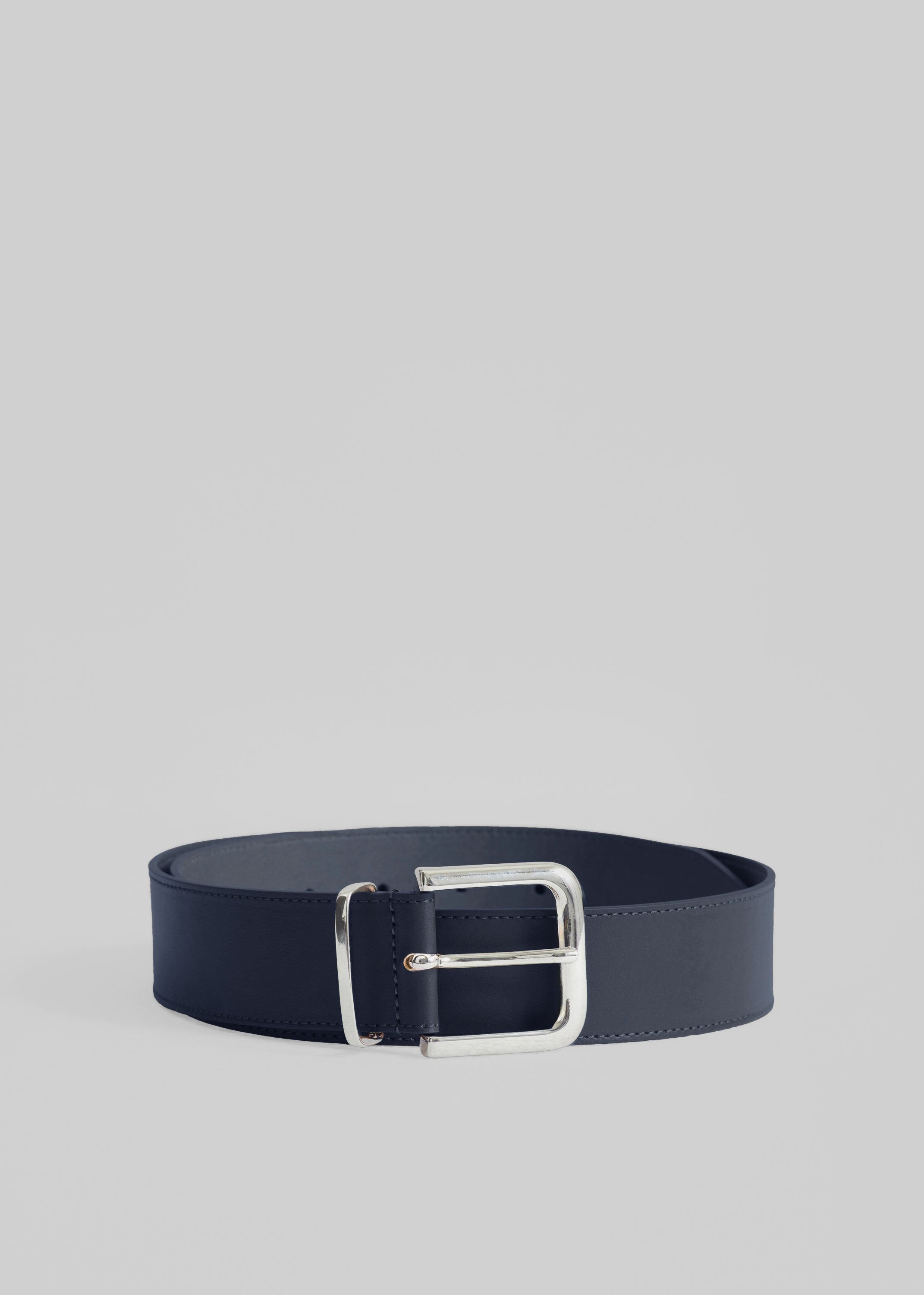 Sarno Leather Belt - Navy - 1