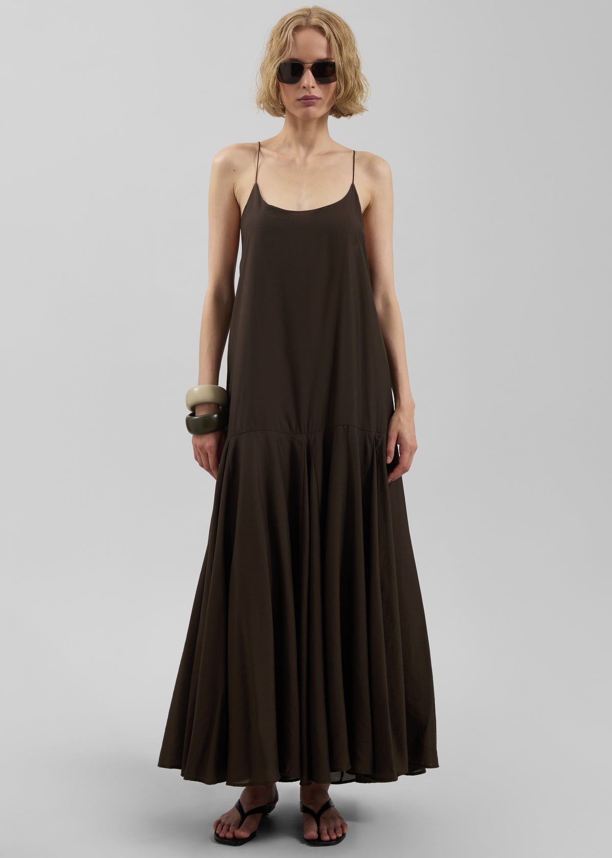 Savenay Drop-Waist Maxi Dress - Brown - 3