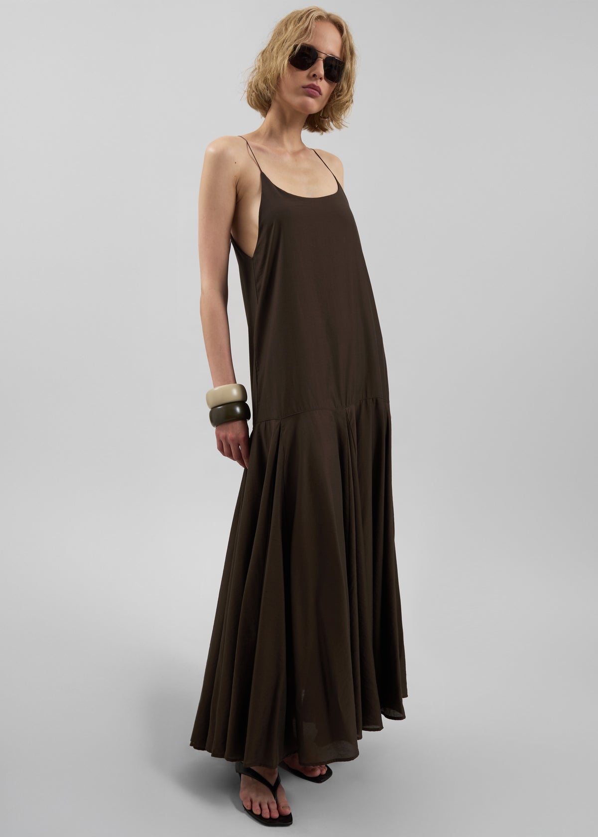 Savenay Drop-Waist Maxi Dress - Brown - 1