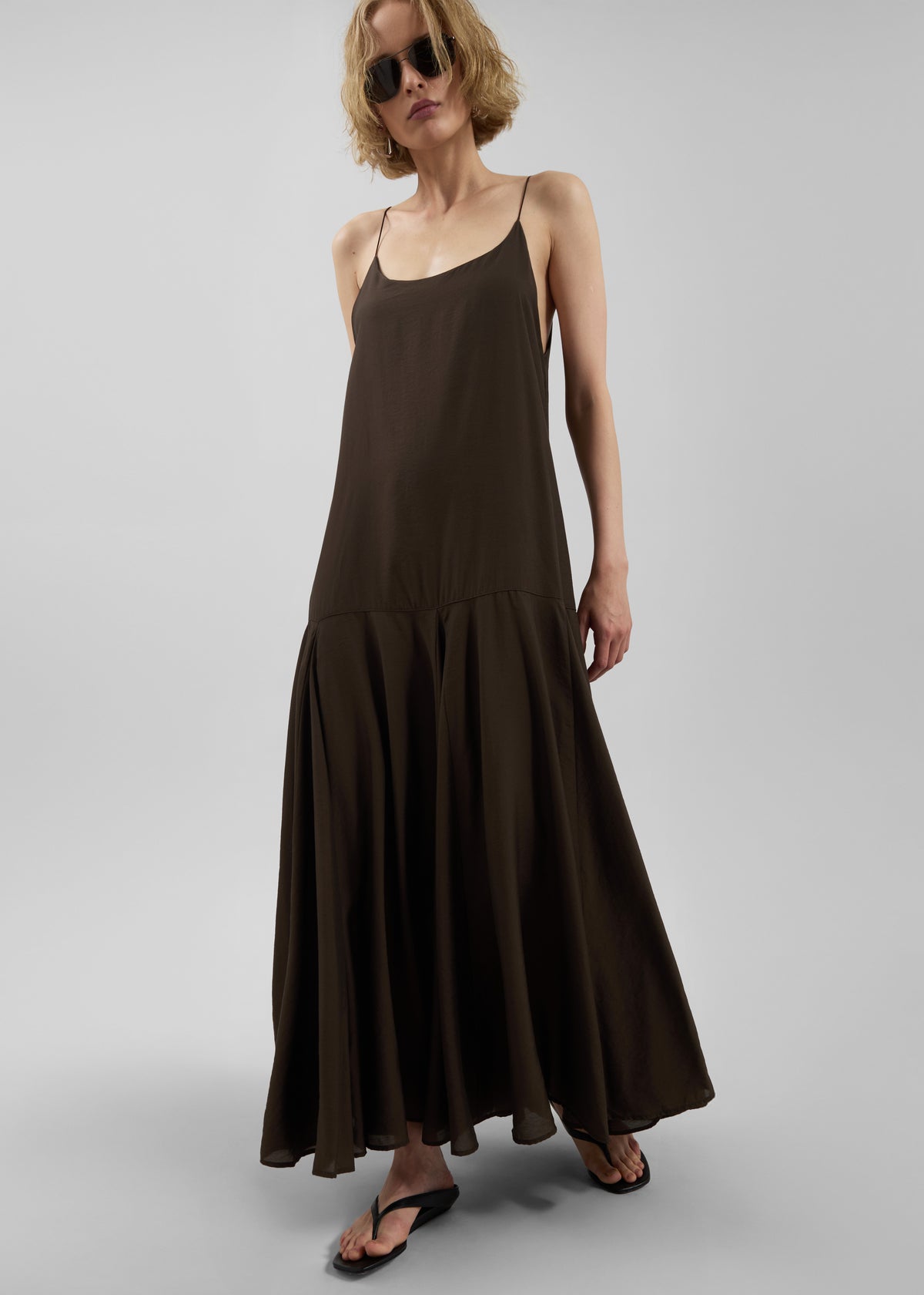 Savenay Drop-Waist Maxi Dress - Brown - 5
