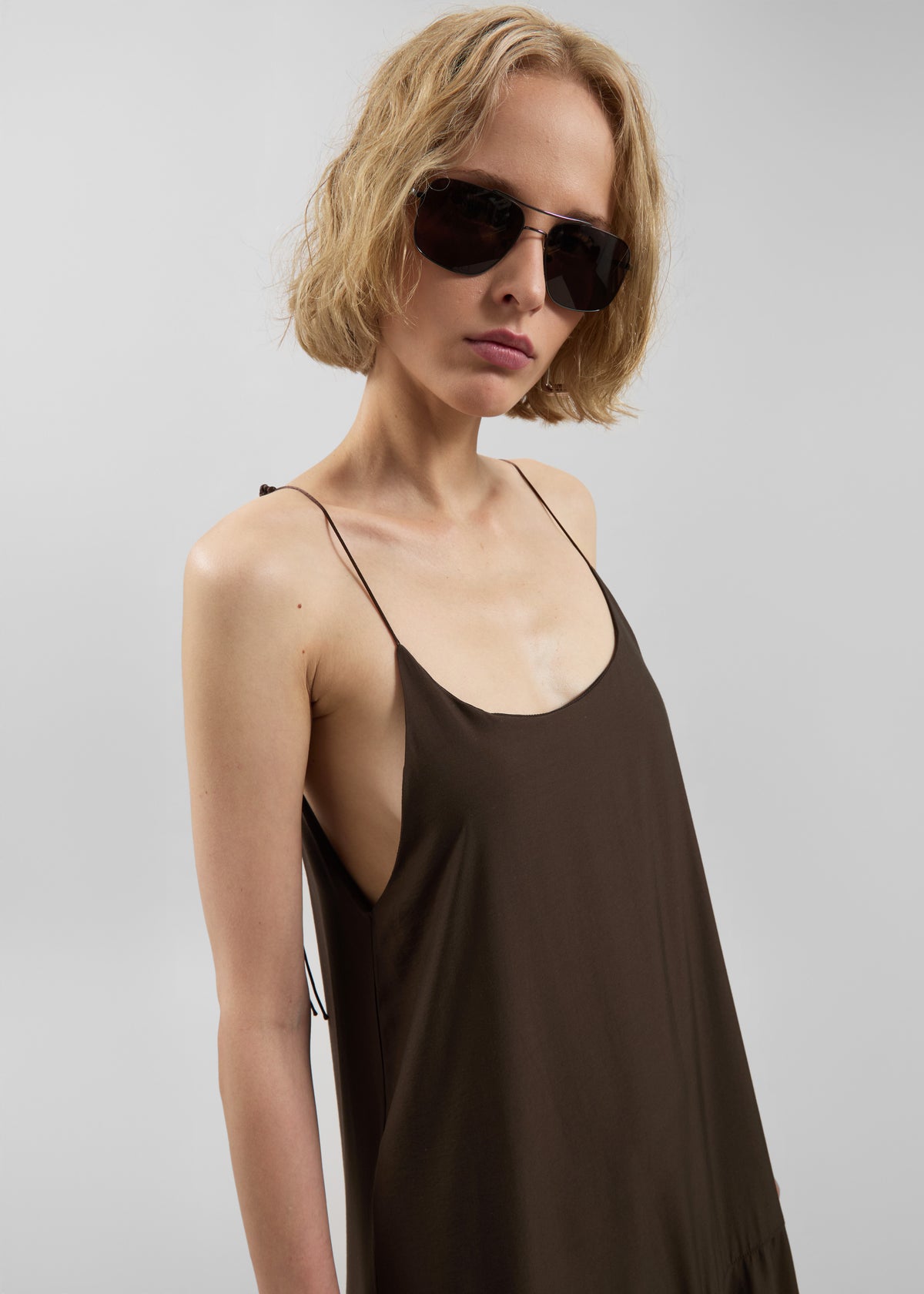 Savenay Drop-Waist Maxi Dress - Brown - 2