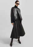Savil Leather Midi Skirt - Black