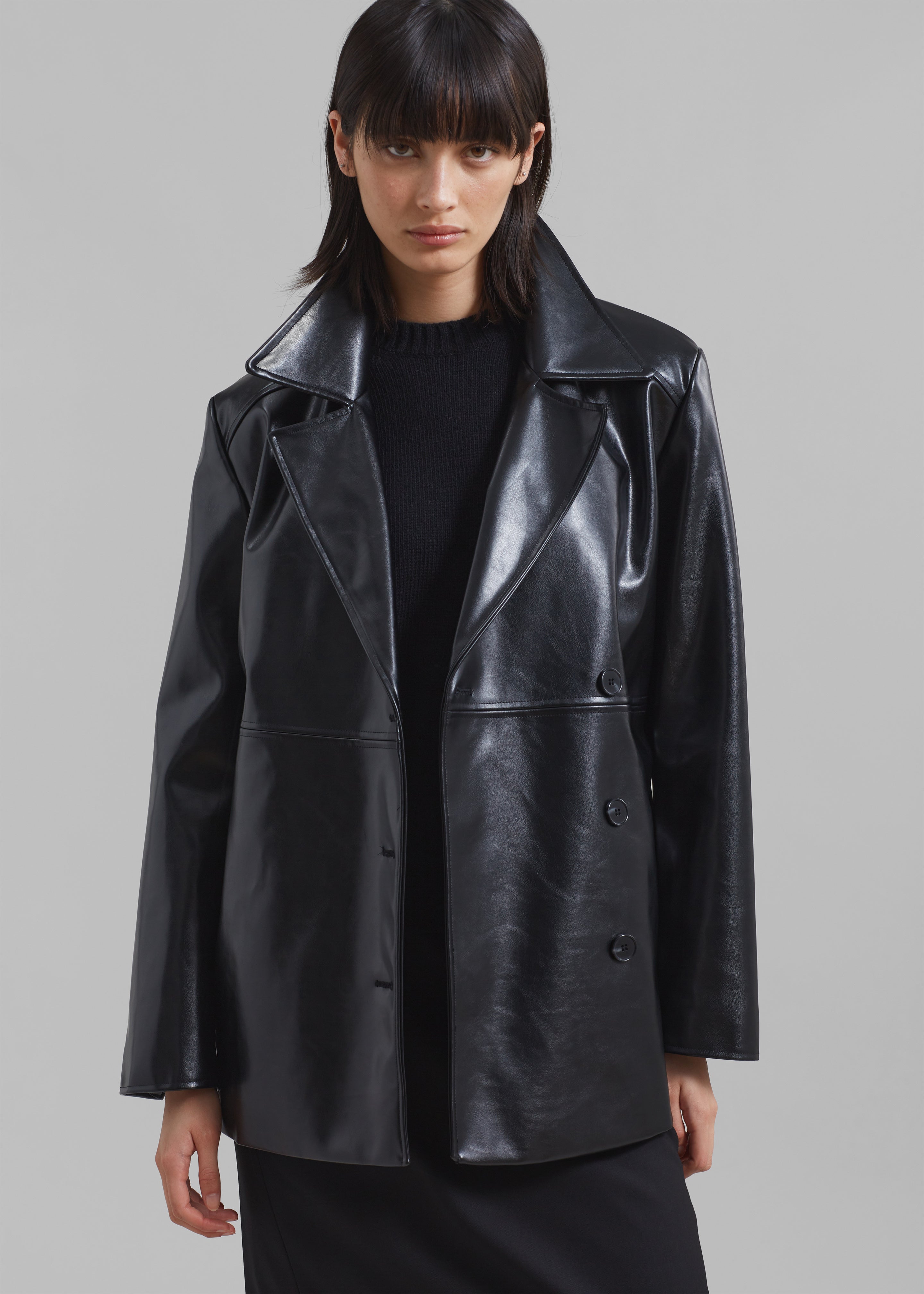 Black leather hotsell faux jacket