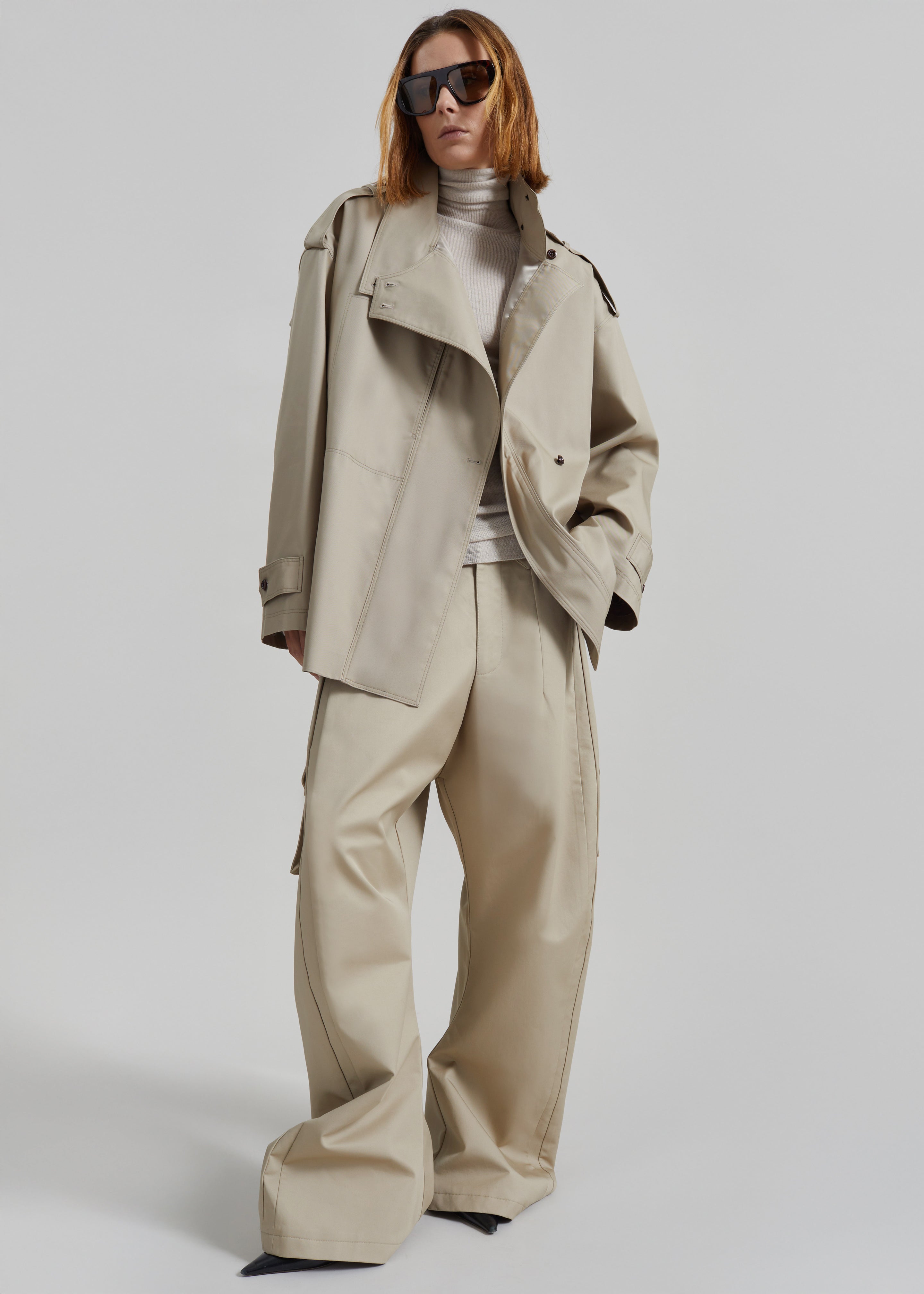 Schagen Short Trench - Beige – The Frankie Shop